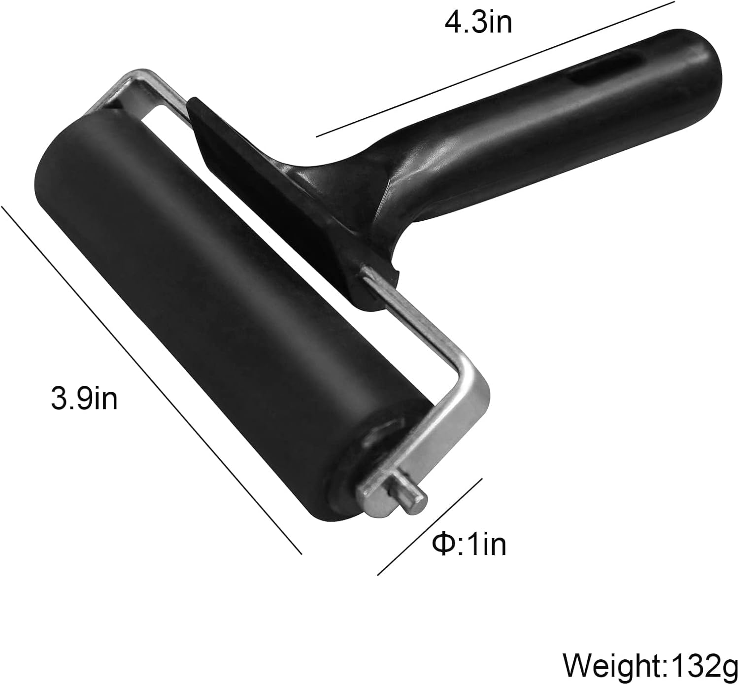 Rubber Roller for Flooring Installation 4 Inch Rubber Brayer Glue Roller for Boat Flooring Install Printmaking Painting Stamping Wallpaper Gluing Application image number 2