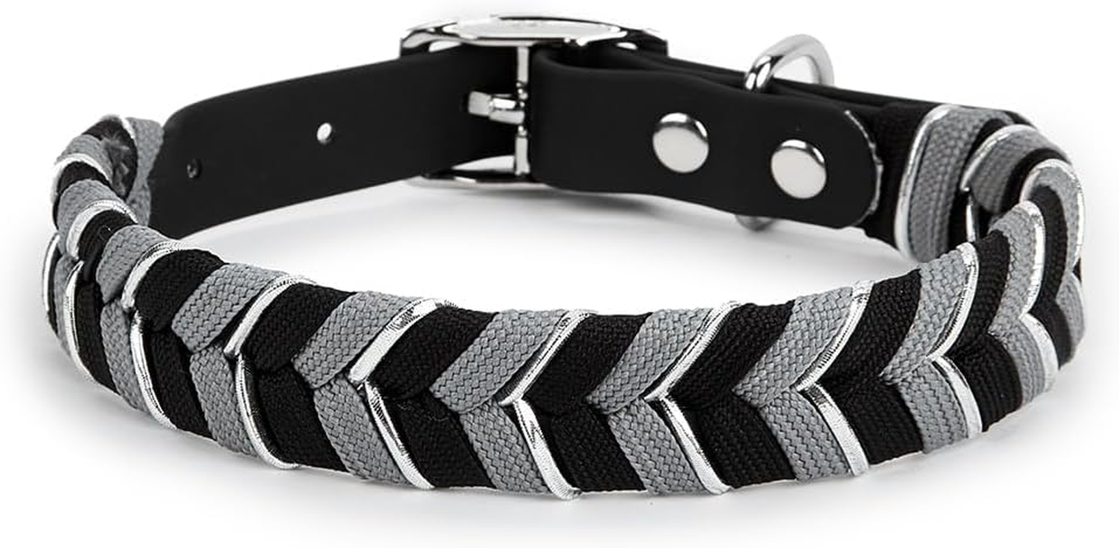 Handmade PVC Coated Dog Collar | Luxury Braided Waterproof Collar for Small to Large Dogs | Adjustable, Durable & Easy to Clean | Stylish Design for Walks & Training. Rose Blush/Cream, Small