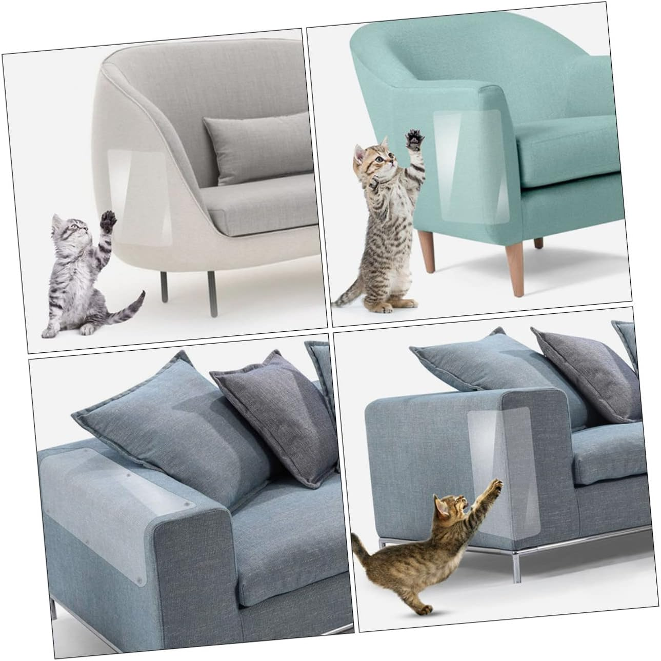 VERDANVERSE Cat Furniture Protector anti Scratch Tape 6 Sheets Nails 47X14Cm Sofa Couch Guards for Cats Furniture Scratch Deterrent and Training image number 5