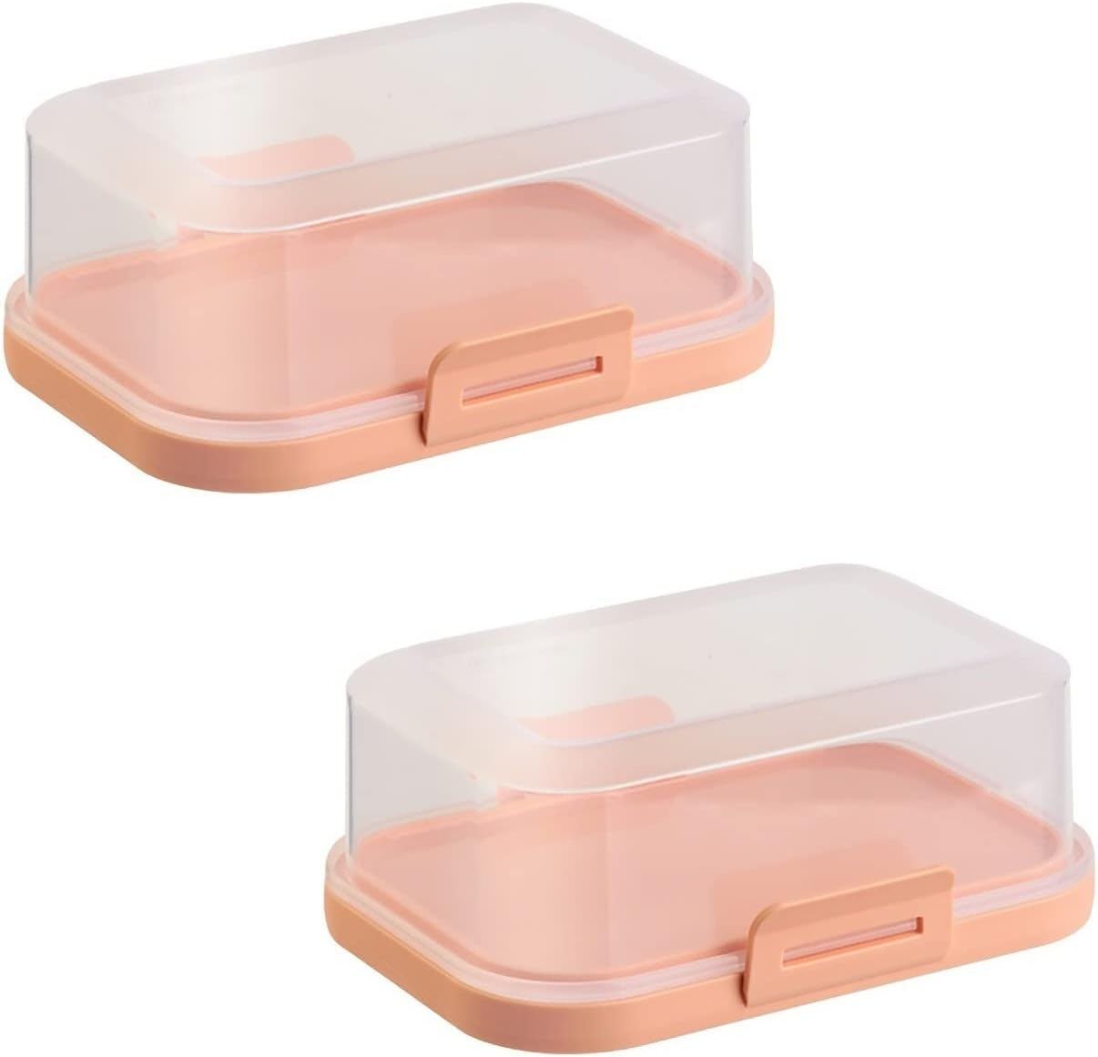 1 X High-Quality Stackable Butter Dish with Closure, Plastic Box Container, Perfect Order in the Fridge, Bpa-Free, Multipurpose, Cream-White