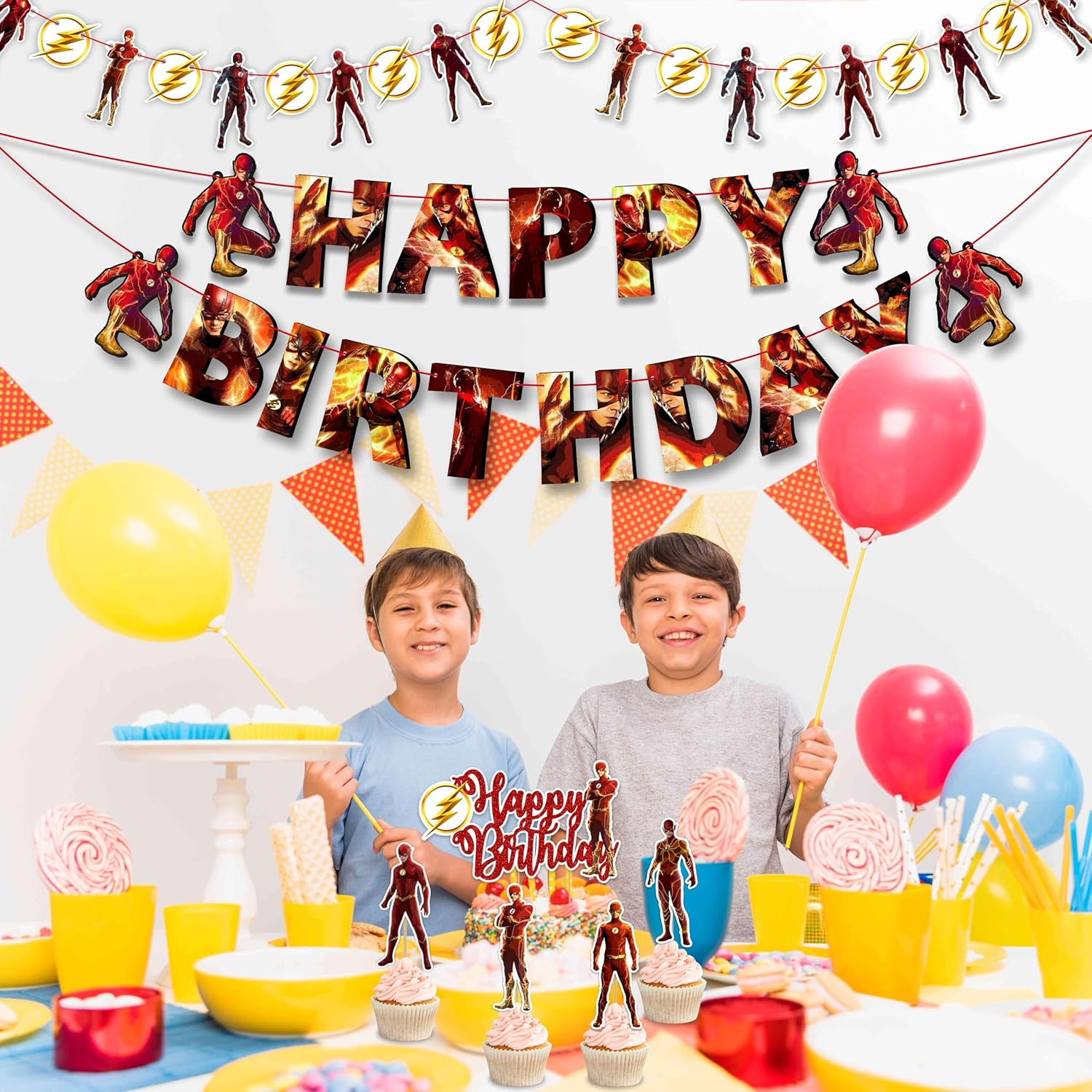 Flsh Theme Birthday Speed into Celebration with Party Supplies &ndash; Bold Red, Yellow, and Lightning Designs Perfect for Action-Packed Parties. image number 6