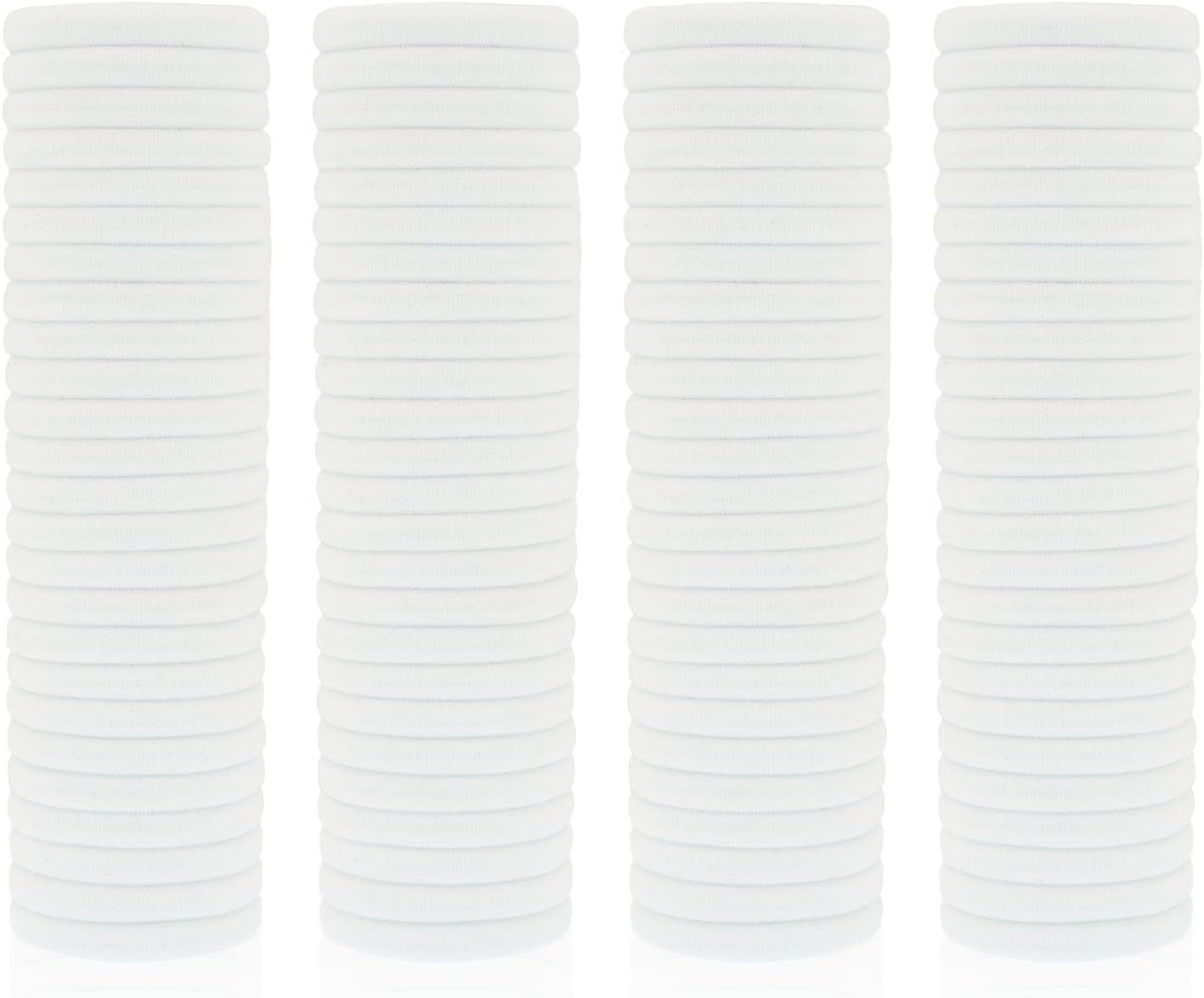 Pack of 100 Women'S Hair Bobbles for Girls, Hair Bobbles Ponytail Rubber, Elastic Hair Bands for Women Girls (White) - Brown image number 3