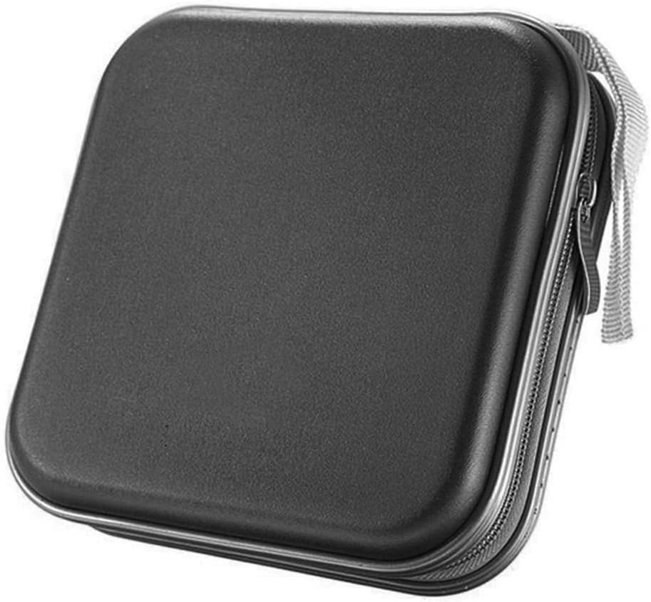 Car CD Organiser | 40-Disc Shockproof Storage Case - Hard Plastic DVD Wallet Holder Protector for Vehicles & Travel | Anti-Scratch Compact Design, Durable CD Organizer for Auto Home Use (Black)