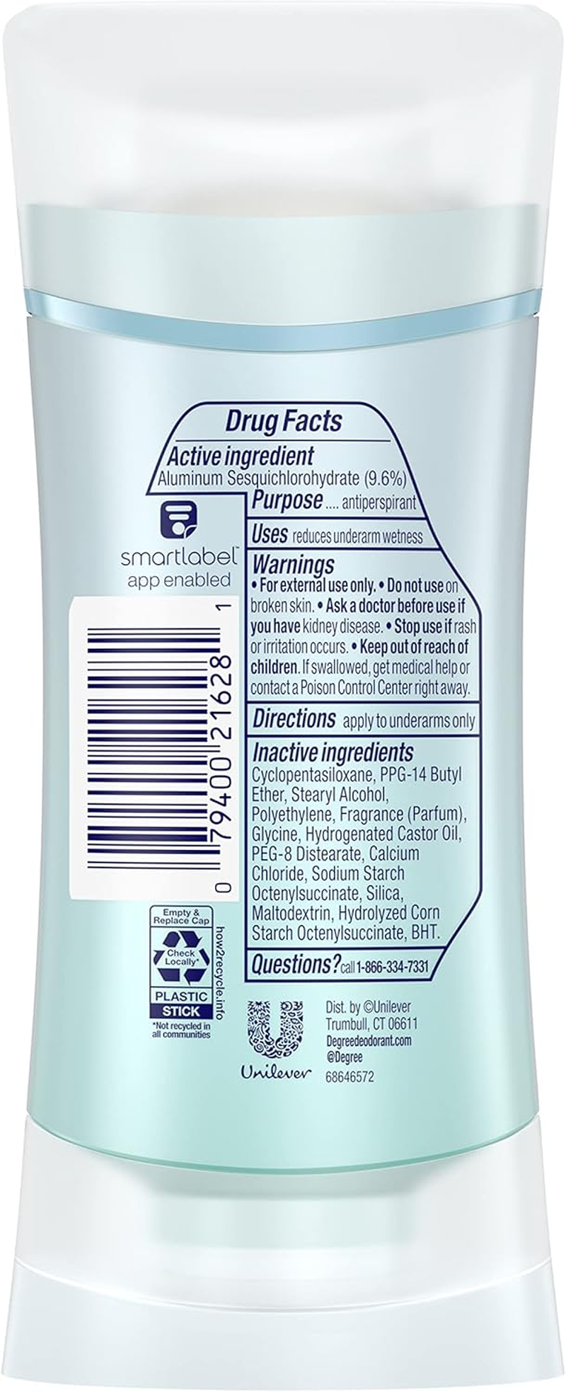 Degree Ultraclear Antiperspirant, Black + White Pure Clean 2.6 Oz image number 3