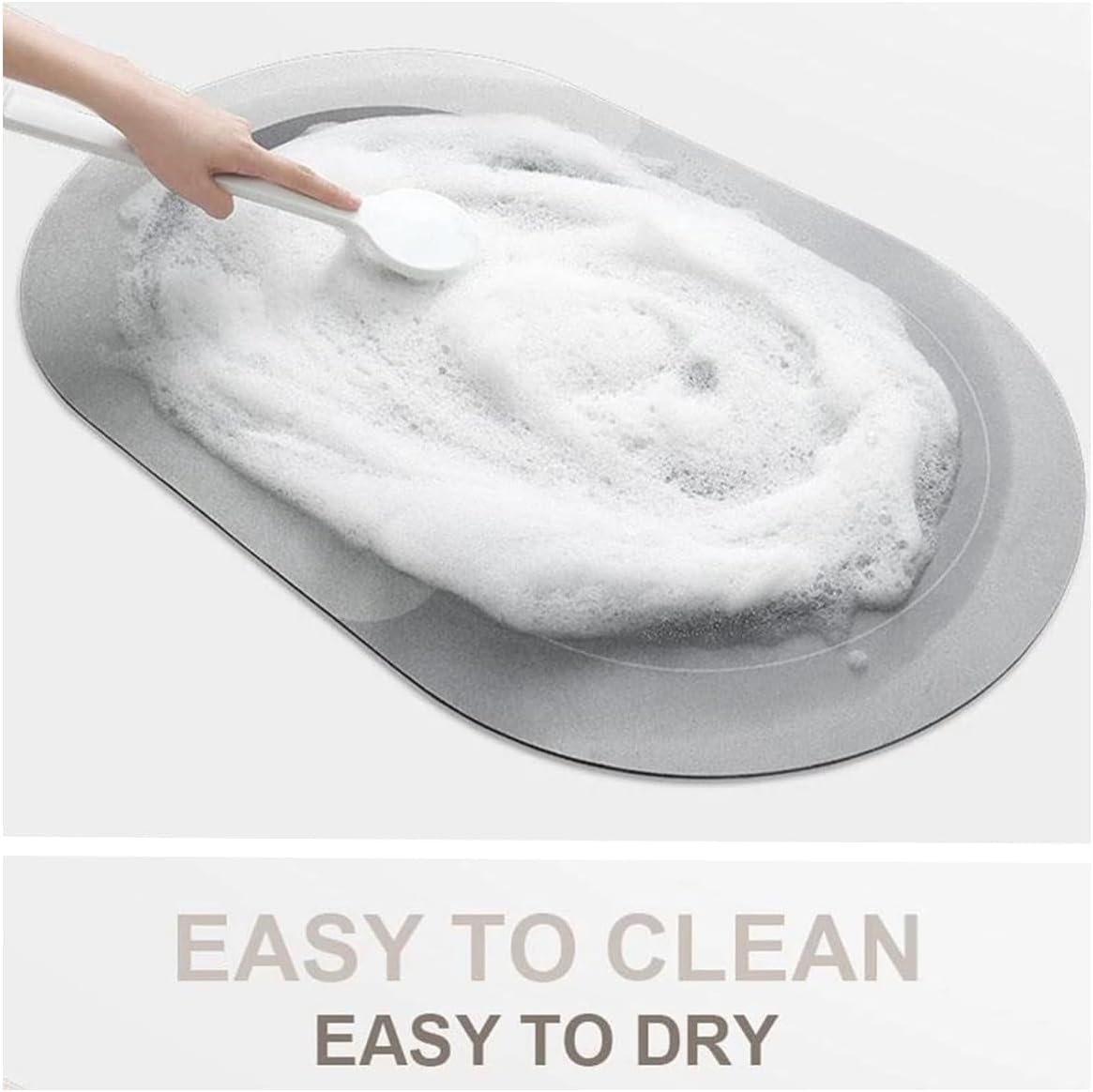 Absorbent Bath Mat,60X40Cm Bathroom Mat,Super Absorbent Quick Dry Bathroom Mat Premium Rubber Backed Bathroom Floor Rugs Non Slip Bath Rugs for Bathroom (Diatom Ooze, Blue Circle) image number 3