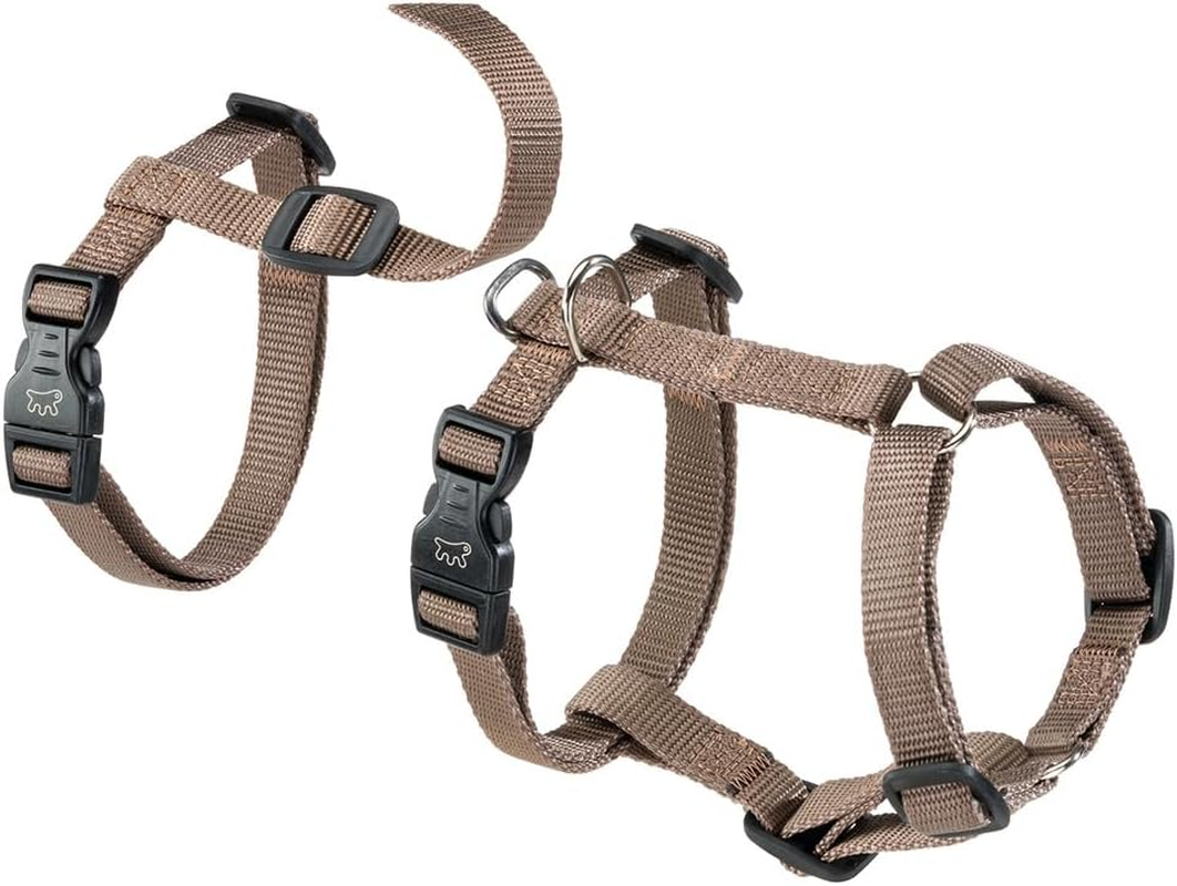 Ferplast Dog Harness Small Dog Brave Small, Escape Proof Dog Harness, Greyhound, Adjustable Harness for Dogs, 6 Closures, Marrone