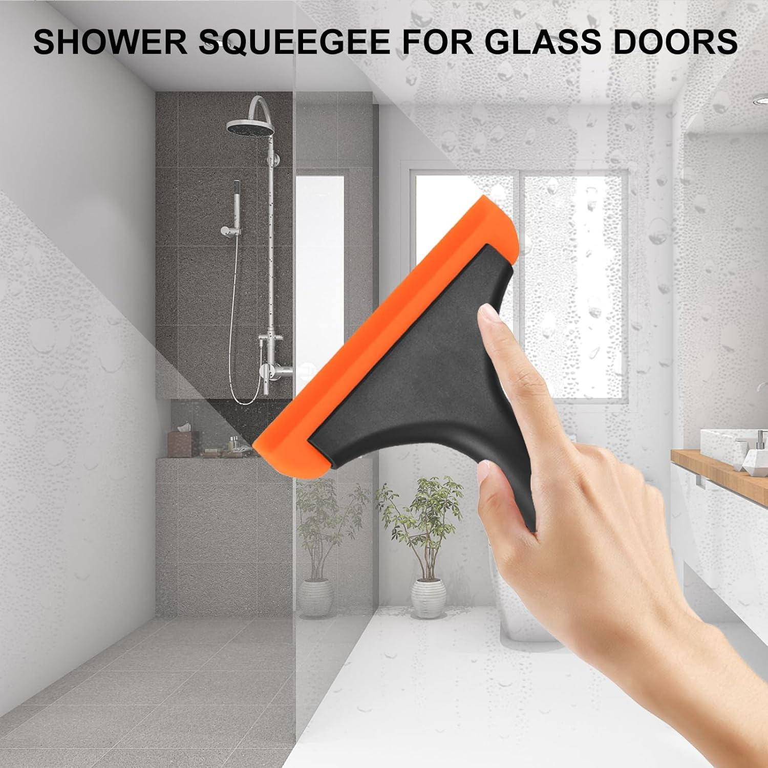 Setsail Shower Squeegee for Glass Doors, Small Squeegee for Shower Glass Door Mini Silicone Squeegee for Window, Door, Bathroom, Mirror, Car Window image number 3