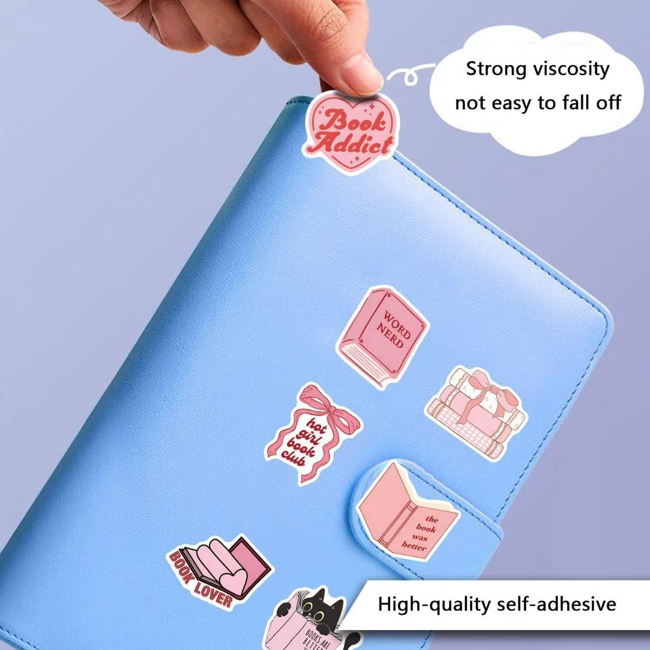 Bookish Stickers,Book Stickers for Kindle, Reading Themed Decorative Stickers, Book Lover Collection, Aesthetic Kindle Decals (Pink 120 Pcs) image number 1