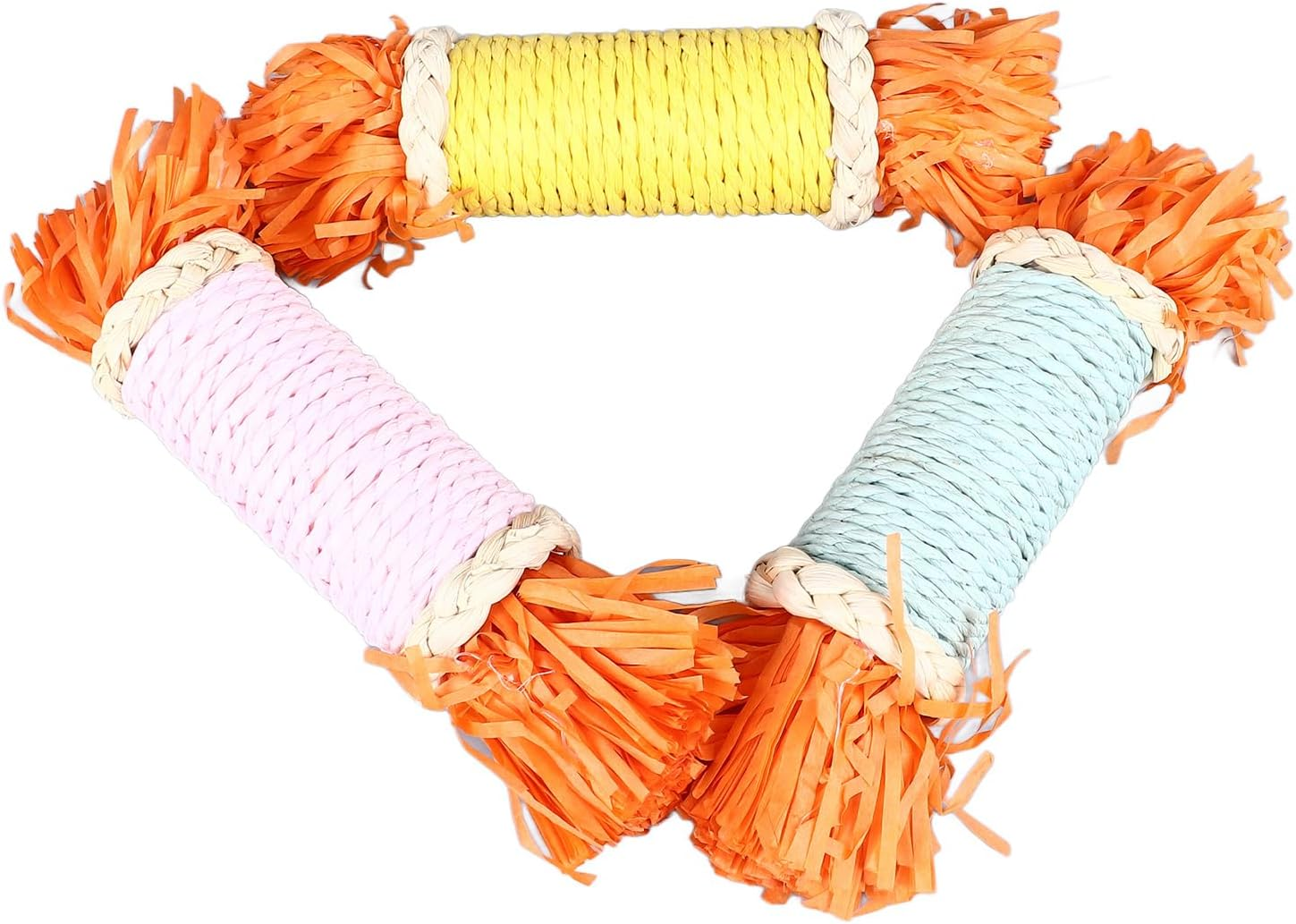 3Pcs Rabbit Chew Toys, Colorful Paper Tube Safe Relieve Boredom Rabbits Teeth Grinding Toys, Small Animals Chew Toys for Hamster Guinea Pig image number 4