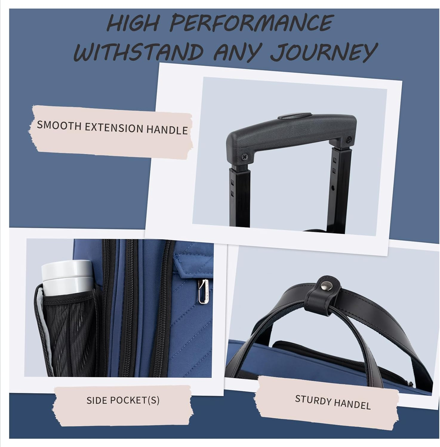 VANKEAN Carry on Underseat Multi-Functional, 16-Inch Underseater Lightweight Overnight Suitcase for Men Women image number 1