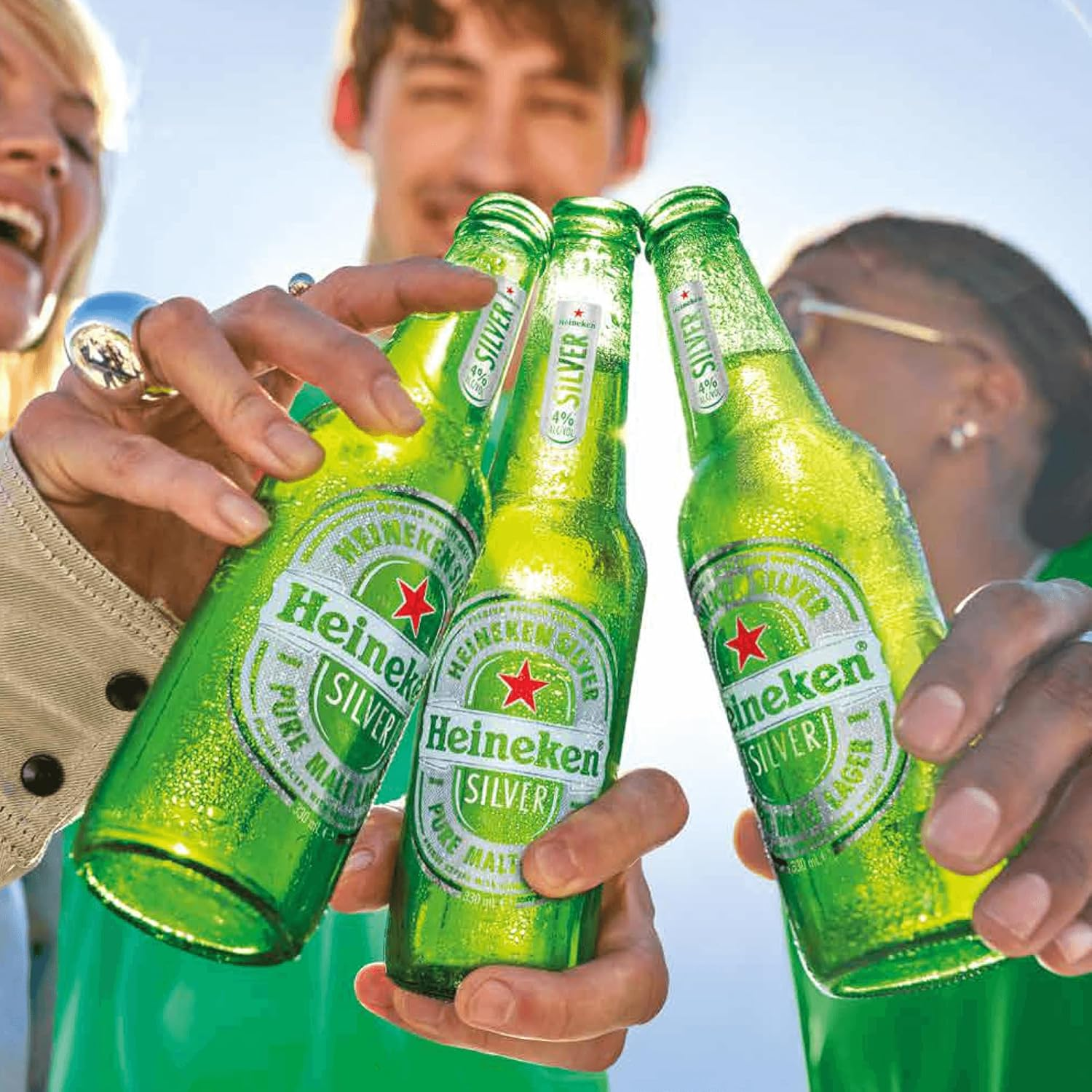 Heineken Silver Smooth Lager Premium International Beer 4% ABV- 24 Pack X 330 Ml Bottle Case image number 3