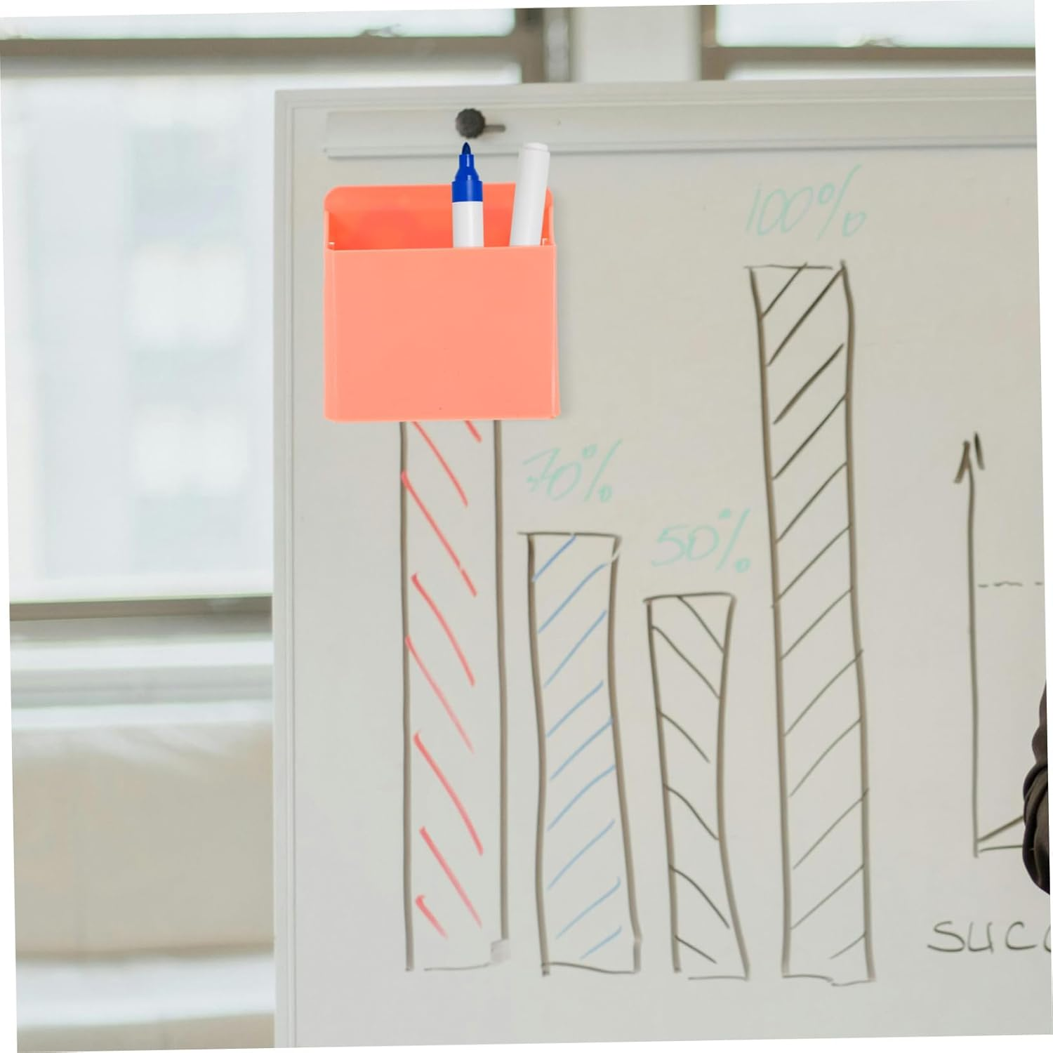 WEKADRIN 2Pcs Suction Cup Pencil Case for Whiteboard Office Desk Accessories Desk Storage Organizer Whiteboard Marker Holder image number 3