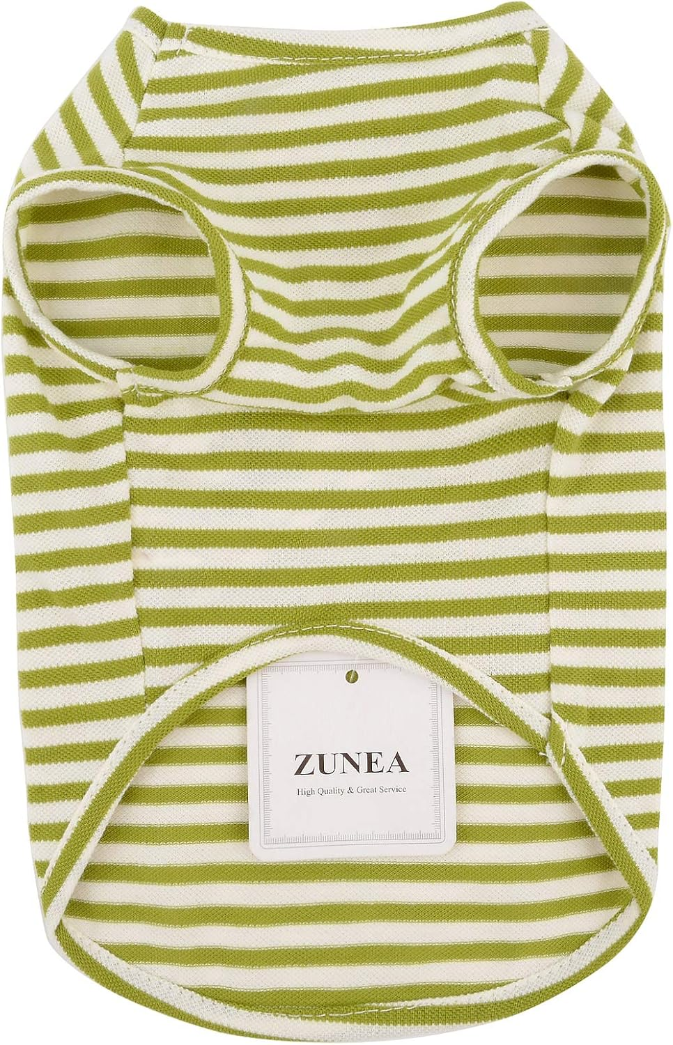 Zunea Dog Shirts for Small Dogs Soft Cotton Summer T-Shirts Striped Puppy Clothes Tee Shirt Sleeveless Vest Pet Girls Boys Tank Top Apparel Chihuahua Clothing for Doggie Cats Green XL image number 6