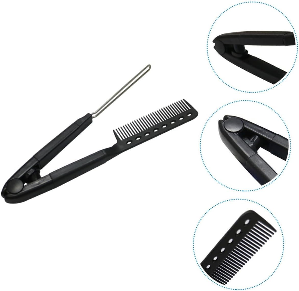 SOESFOUFU 2Pcs Professional Hair Straightener Brush Shape Hair Straightening Tool Skin-Friendly Prevent Family Travel Outdoor image number 2