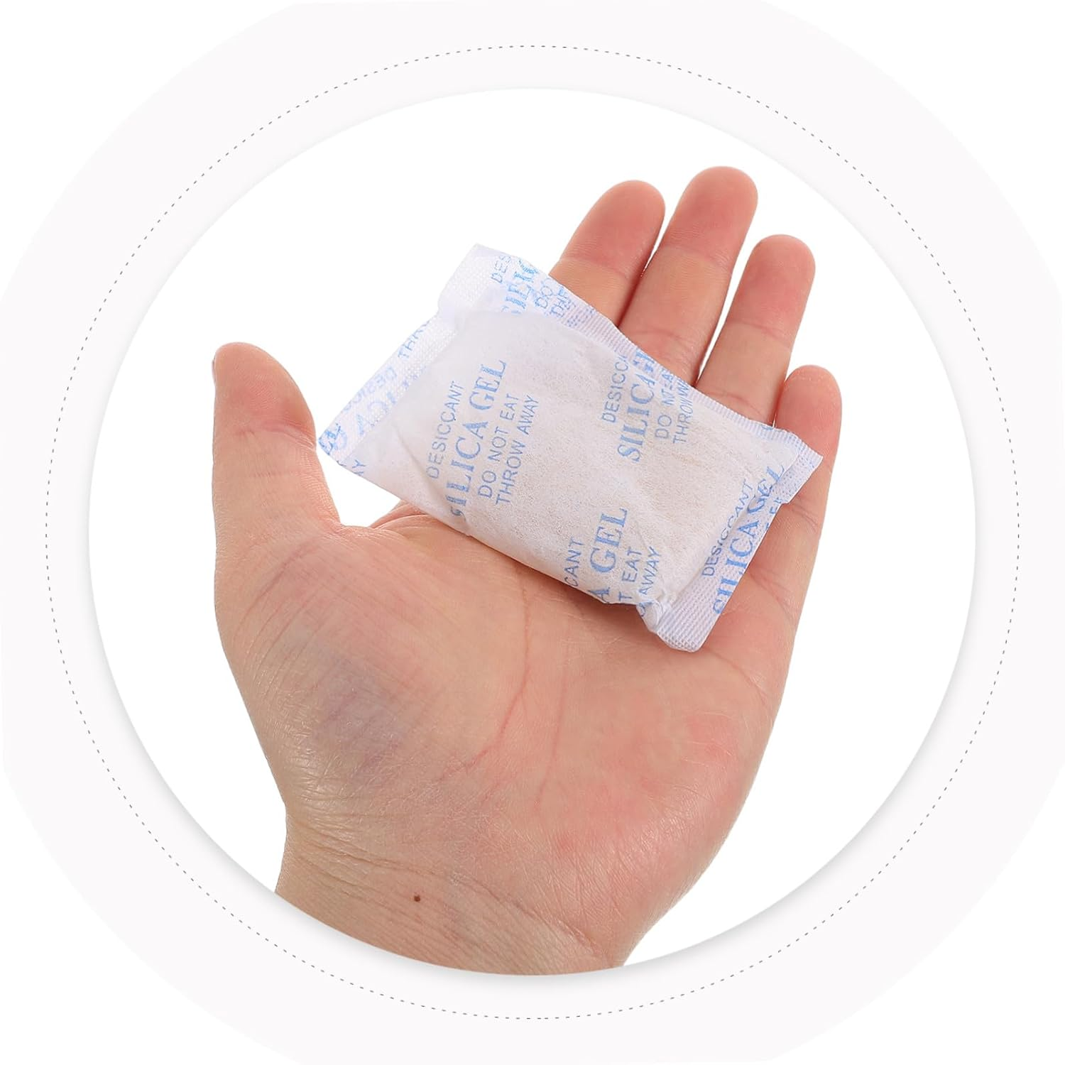 50Pcs Food Grade Silica Gel Desiccant Packs with Color Indicator for Moisture Absorption Leakproof Drying Bags for Electronics Food Shoes Jewelry Clothes and Book Storage image number 3