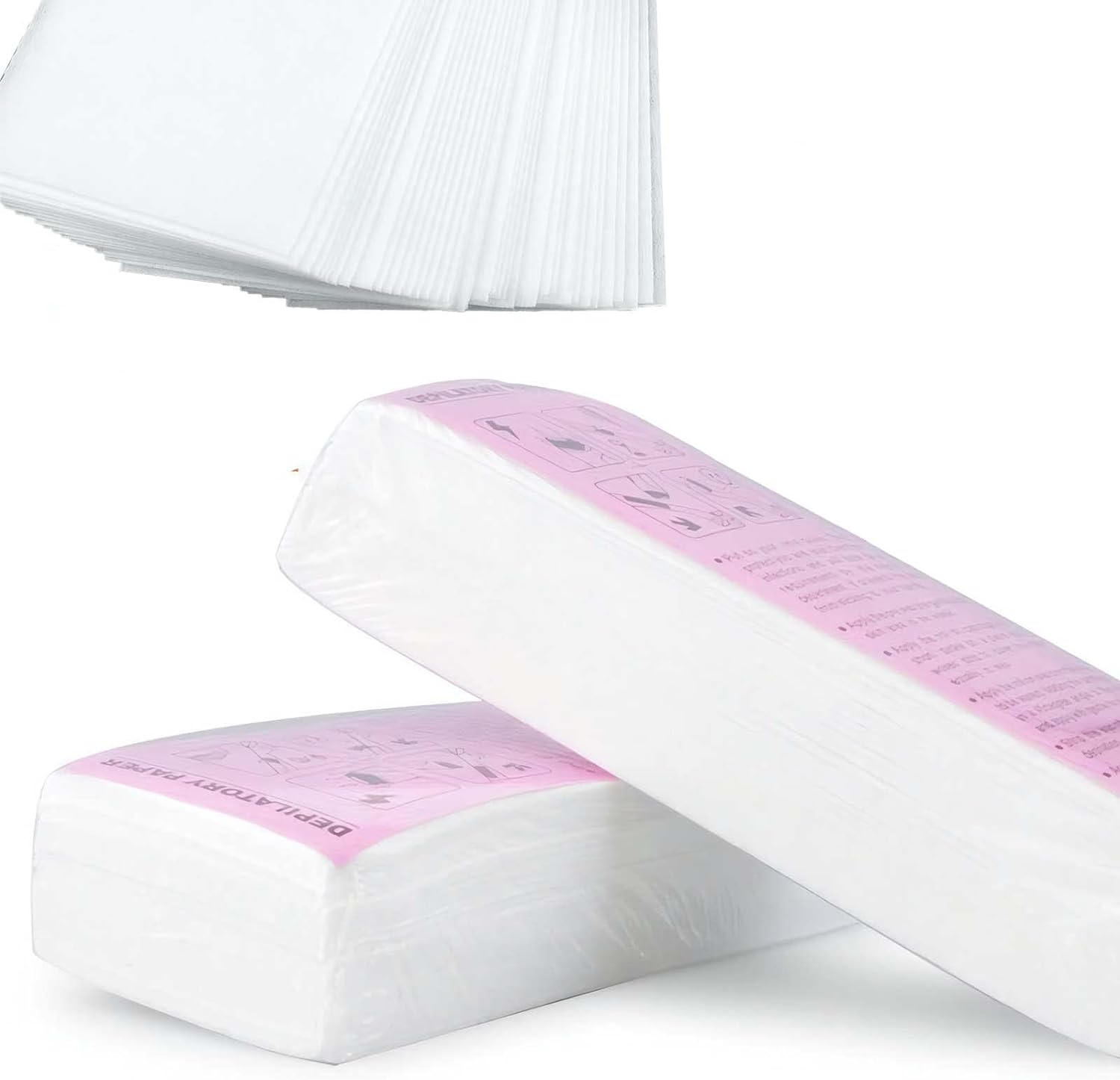 100 Wax Strips, Disposable Professional Hair Removal Tool Hair Removal Paper Professional Beauty Salon Non Woven Paper Shave for Face and Legs, 7.9" X 2.8" (50) image number 5