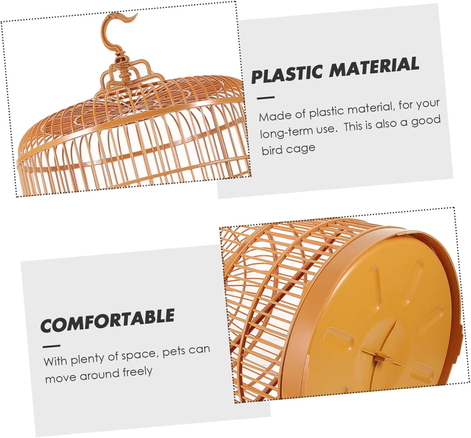 Levemolo Bird Cage for outside Plastic Hanging Bird Cage round Top for Birds and Decorative image number 1