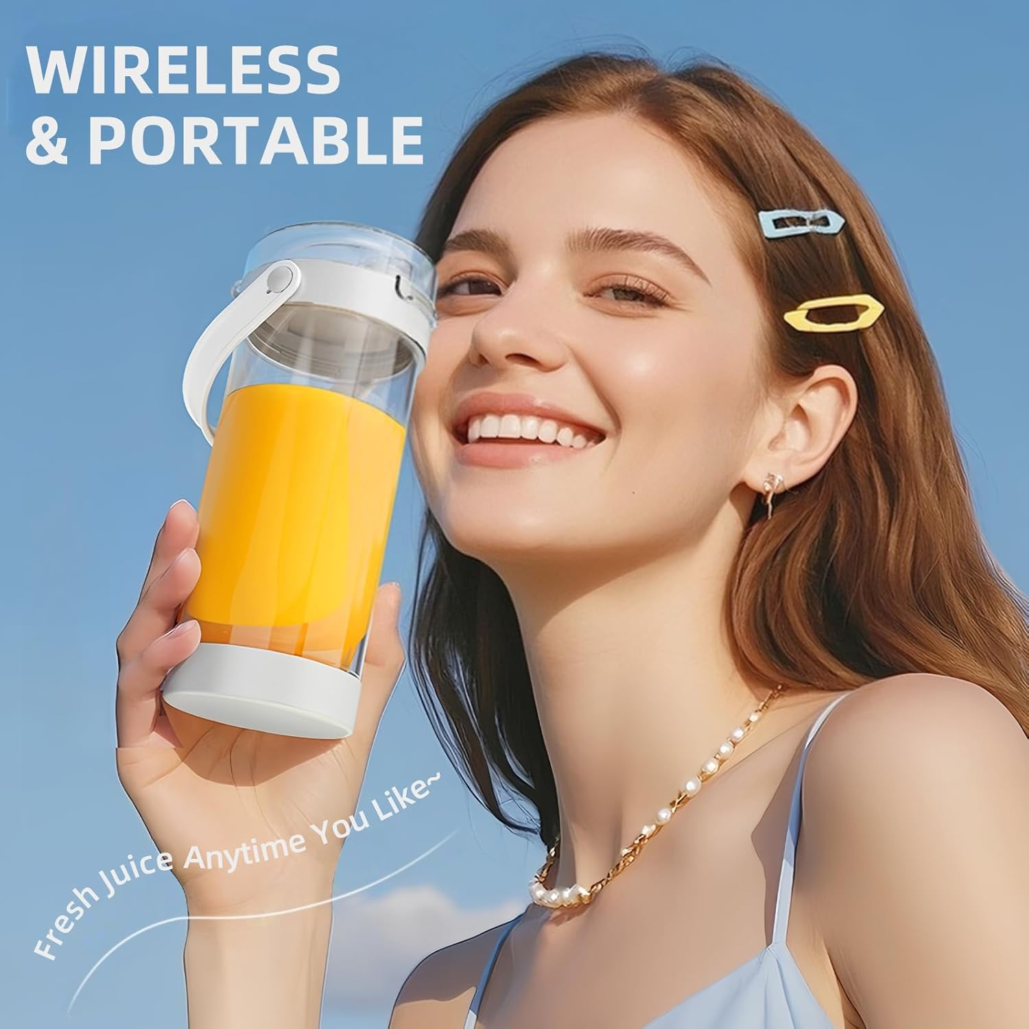 Portable Blender, 600Ml Personal Blender for Shakes and Smoothies Juice with 12 Blades Mini Blender, Electric USB Rechargeable Juicer for Kitchen,Home&Travel, Protein Shakes Cup,Bpa-Free image number 6