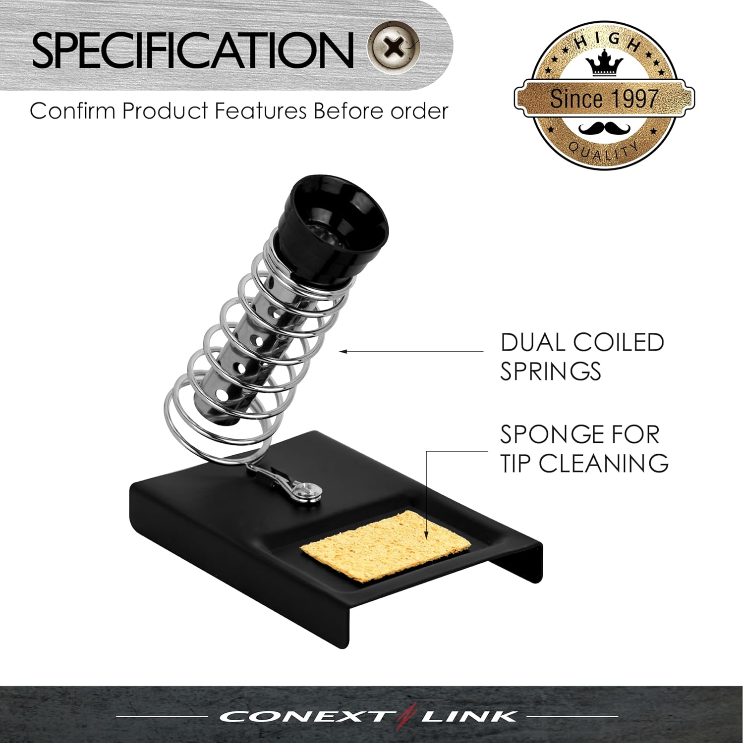Conext Link 1Pc Soldering Iron Stand Spring Holder Support Station Solder Gun Sponge Metal （87075） image number 1