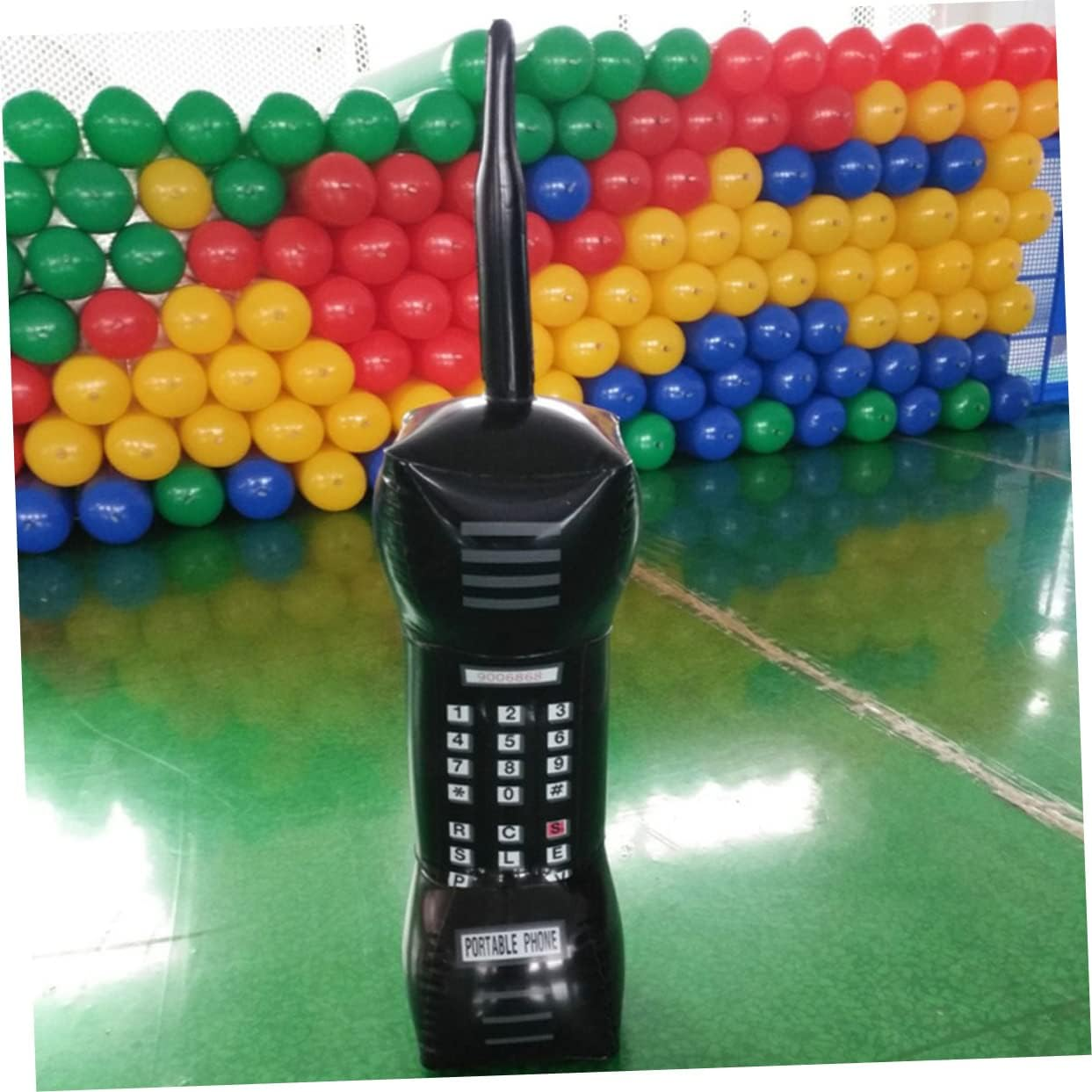 SAFIGLE 2Pcs Inflatable Vintage Toy Mobile Phones for Clueless Party Black Fake Phone Props