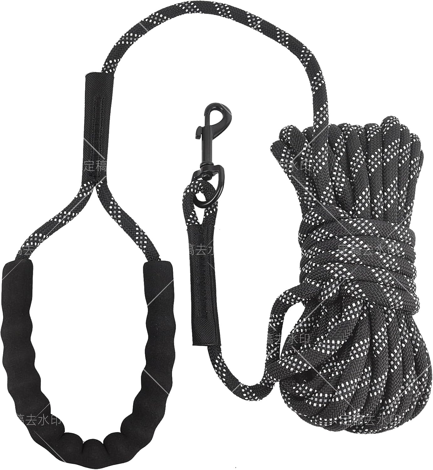 Dog Training Leash 5M 10M 15FT 30FT Reflective Extra Long Dog Lead Leash outside Puppy Camping Safety Back-Yard Rope Dog Lead for Small Medium Large Black Dog Leash 30FT(10M) image number 6
