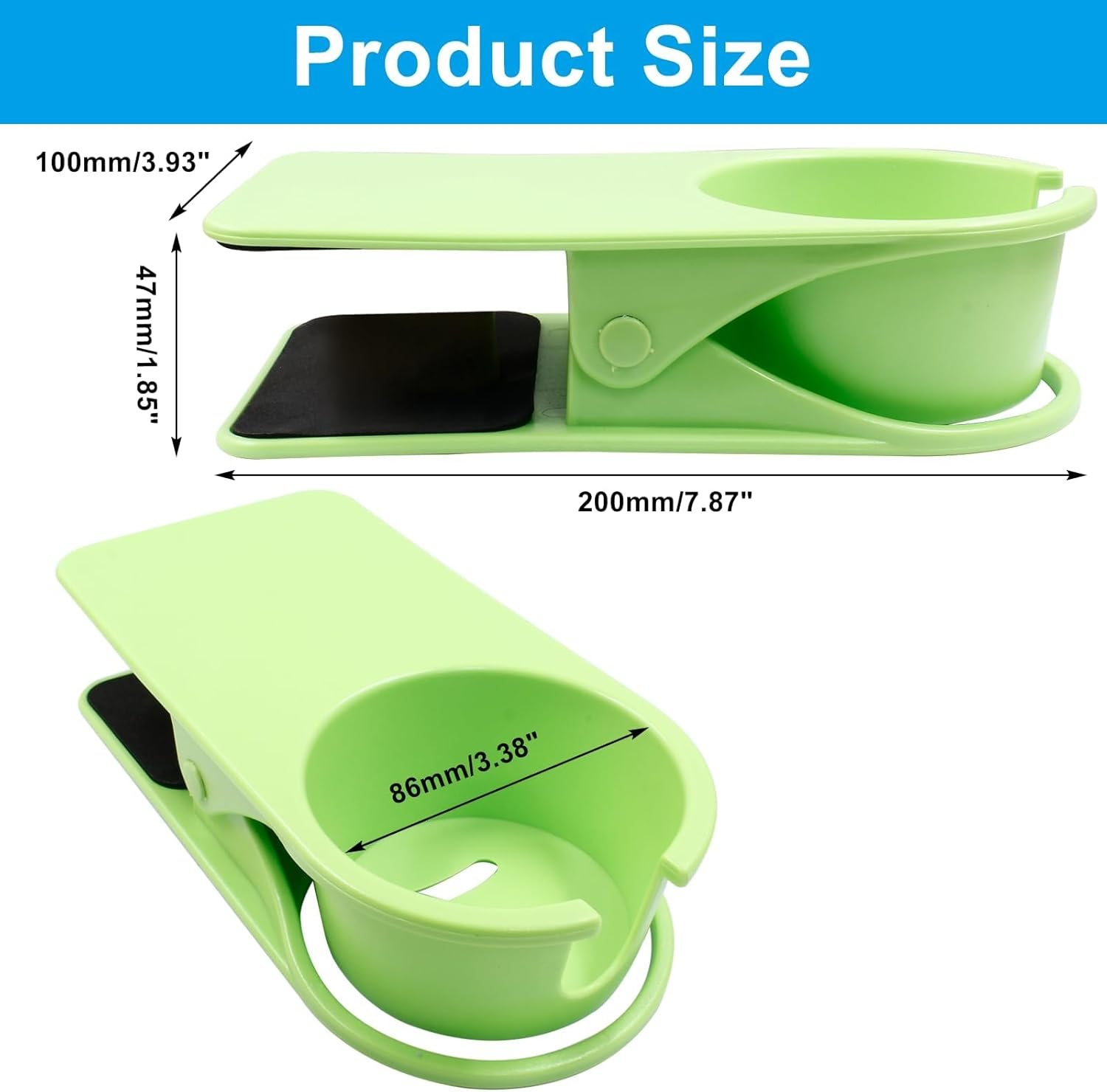 3Pcs Drinking Cup Holder Clip, Desk Drink Holder Clip Adirondack Chair Cup Holder with Clip, Cup Clip Holder for Water Drink Beverage Soda Coffee Mug(Blue, Green and Yellow)