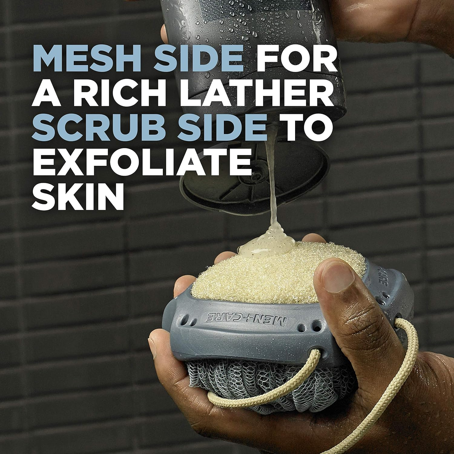 Dove Men+Care Shower Tool for Stronger, Healthy-Feeling Skin Active Clean Scrubs and Exfoliates for a Deeper Clean with Body Wash 1 Count