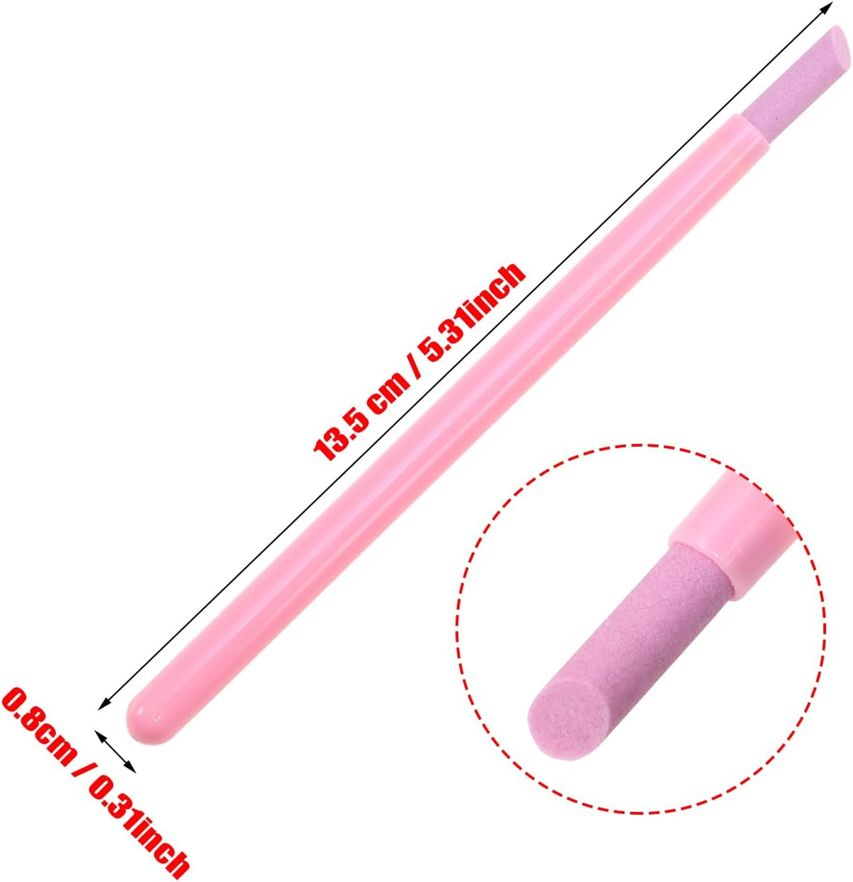 ONLYKXY 10Pcs Pumice Stone Nail Cuticle Pushers Plastic Handle Trimmer Cleaning Cuticle Remover Stick Nail File Art Manicure Pedicure Tools for Nails Cuticles Fingernail Care (Pink)