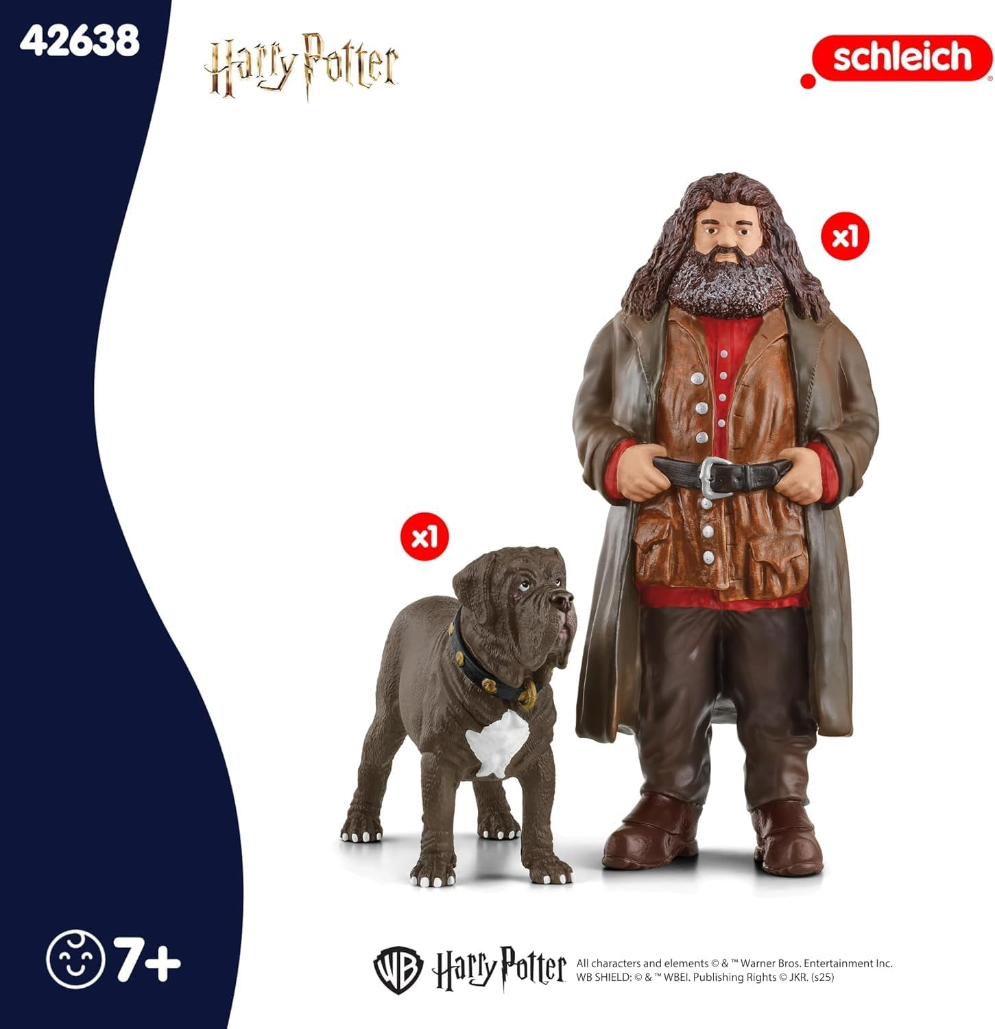 Schleich Harry Potter - Hagrid and Fang the Dog Figurines - 2 PC Harry Potter Set - Wizarding World Collectible Figures for Kids and Adults - Toys for Ages 6+ | 42638