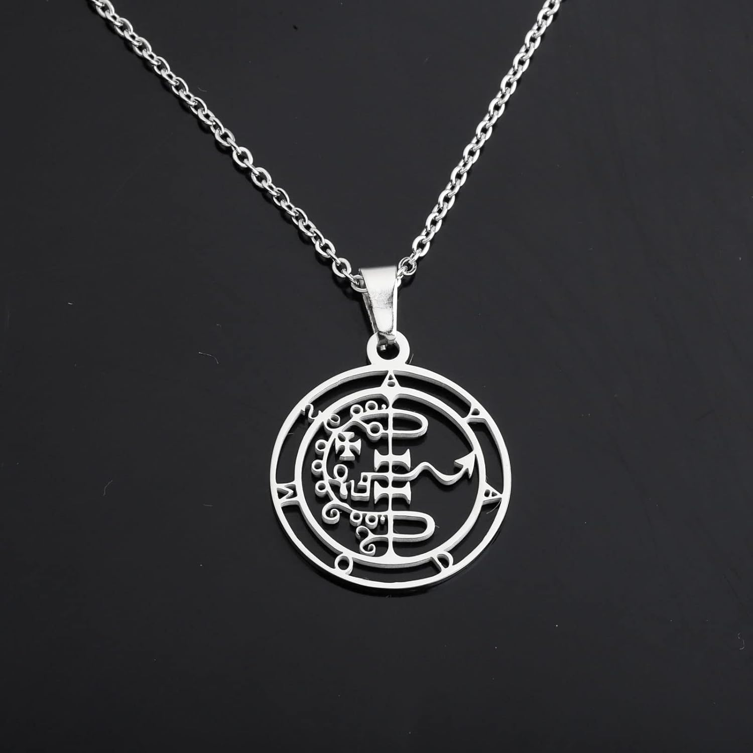 Lywjyb Birdgot Sigil of Asmoday Pendant Asmodai Asmodeus Medalion Necklace Occult Jewelry image number 3