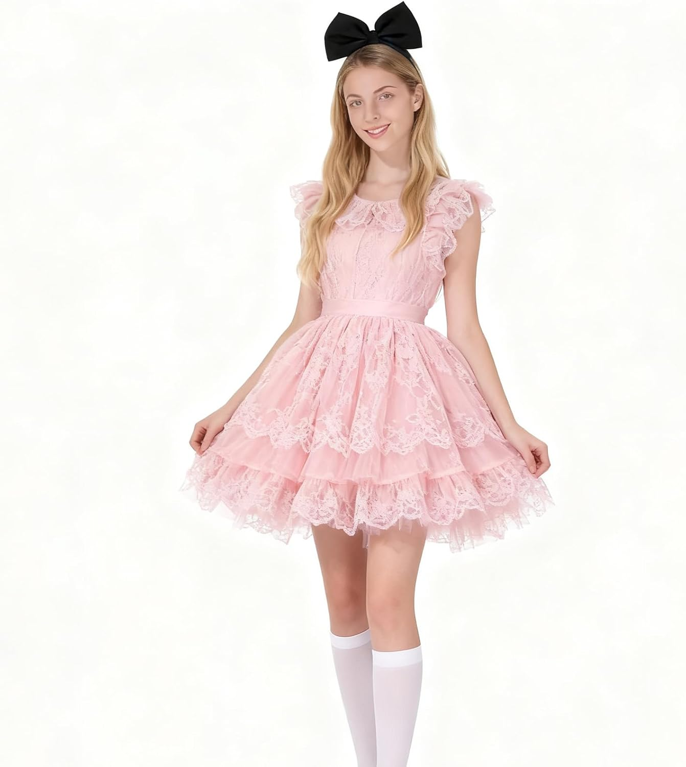 Black Bow Headband, Large Bow Design, Comfortable Fit, Daily Wear, Parties, Photo Shoots+Women, Girls, Cosplay Enthusiasts, Fashion Lovers+Stylish, Durable, Non-Slip+Alice in Wonderland Accessories(2Pcs) image number 1