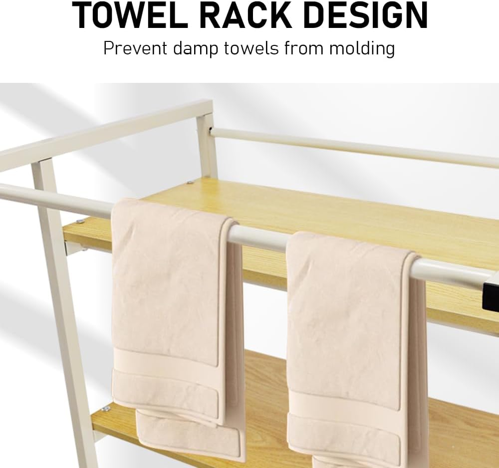 ALSTON Washing Machine Storage Rack 3 Tier Laundry Room Storage Shelf, Freestanding Oven Laundry Machine Organizer Rack Space Saving Bathroom Organiser Towel Shelves, 175X69X60Cm image number 4
