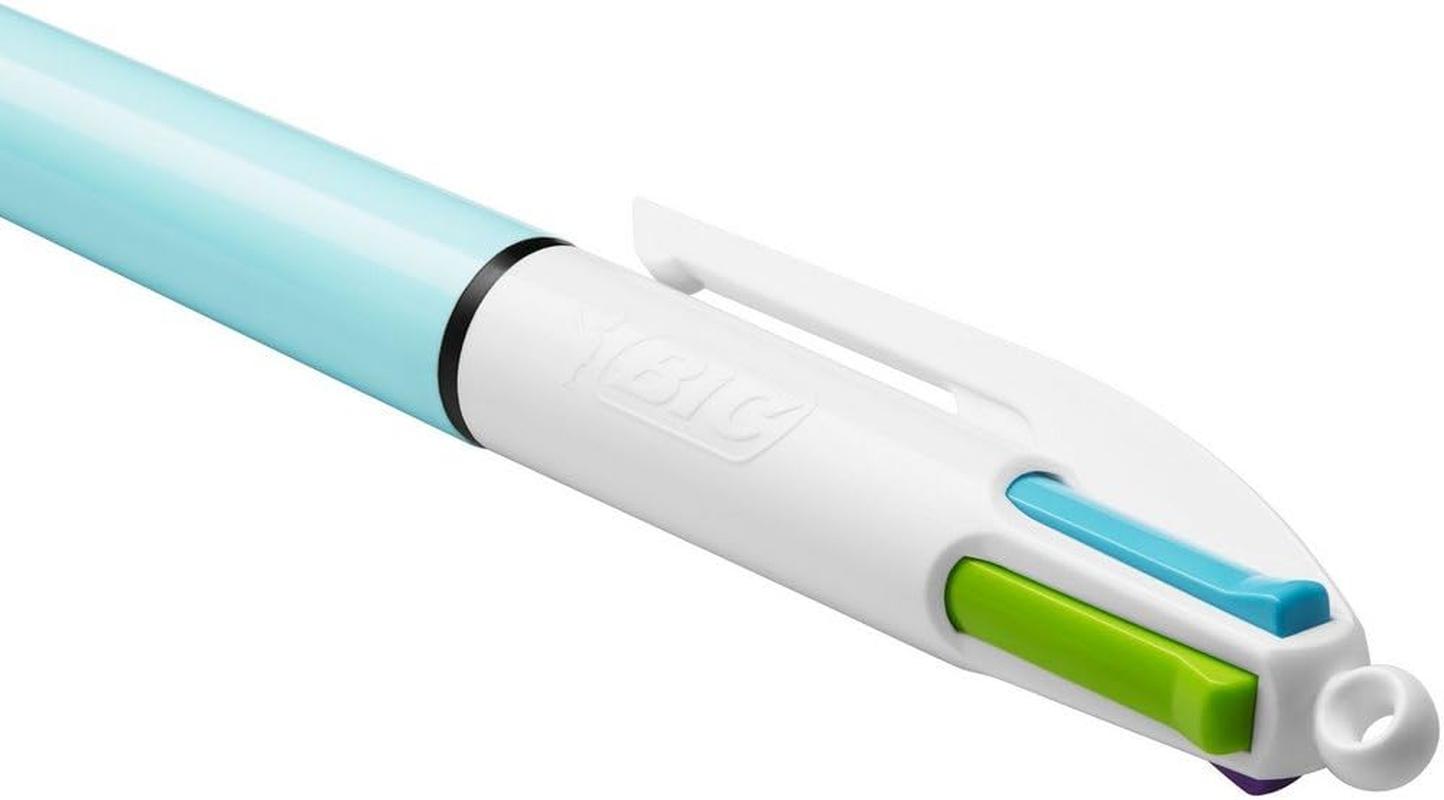 BIC 4 Colours Fun Retractable Ballpoint Pens with Four Ink Colours and Medium Point (1.0 Mm), Pack of 3 image number 2
