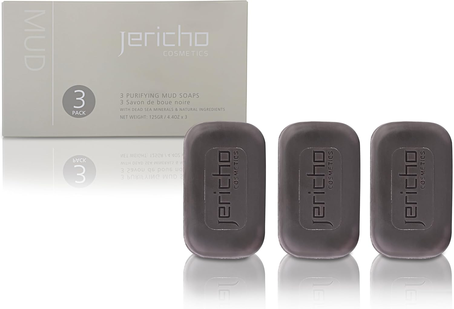 Jericho Dead Sea Mud Soap Bar &ndash; Mineral-Rich Face & Body Cleanser with Dead Sea Mud & Salt &ndash; Purifying Soap for Oily, Combination, and Acne-Prone Skin - 4.4 Oz, 3-Pack image number 3