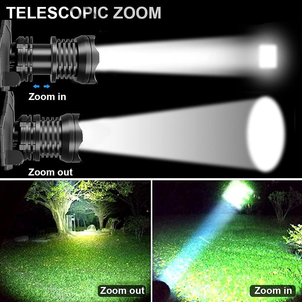 LED Rechargeable Headlamp 90000 High Lumen, XPH70 Brightest LED Work Headlight Zoomable, Waterproof, 90&deg; Adjustable, 5 Modes Lightweight Head Lamp for Adult Camping, Hard Hat, Hunting image number 2