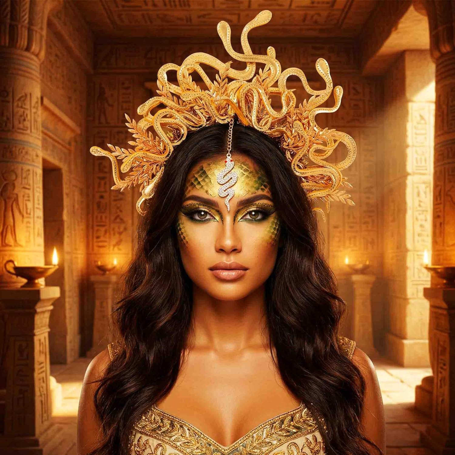 Fashband Medusa Snake Headband Greek Goddess Headdress Halloween Cosplay Headdress Carnival Accessories for Women image number 1