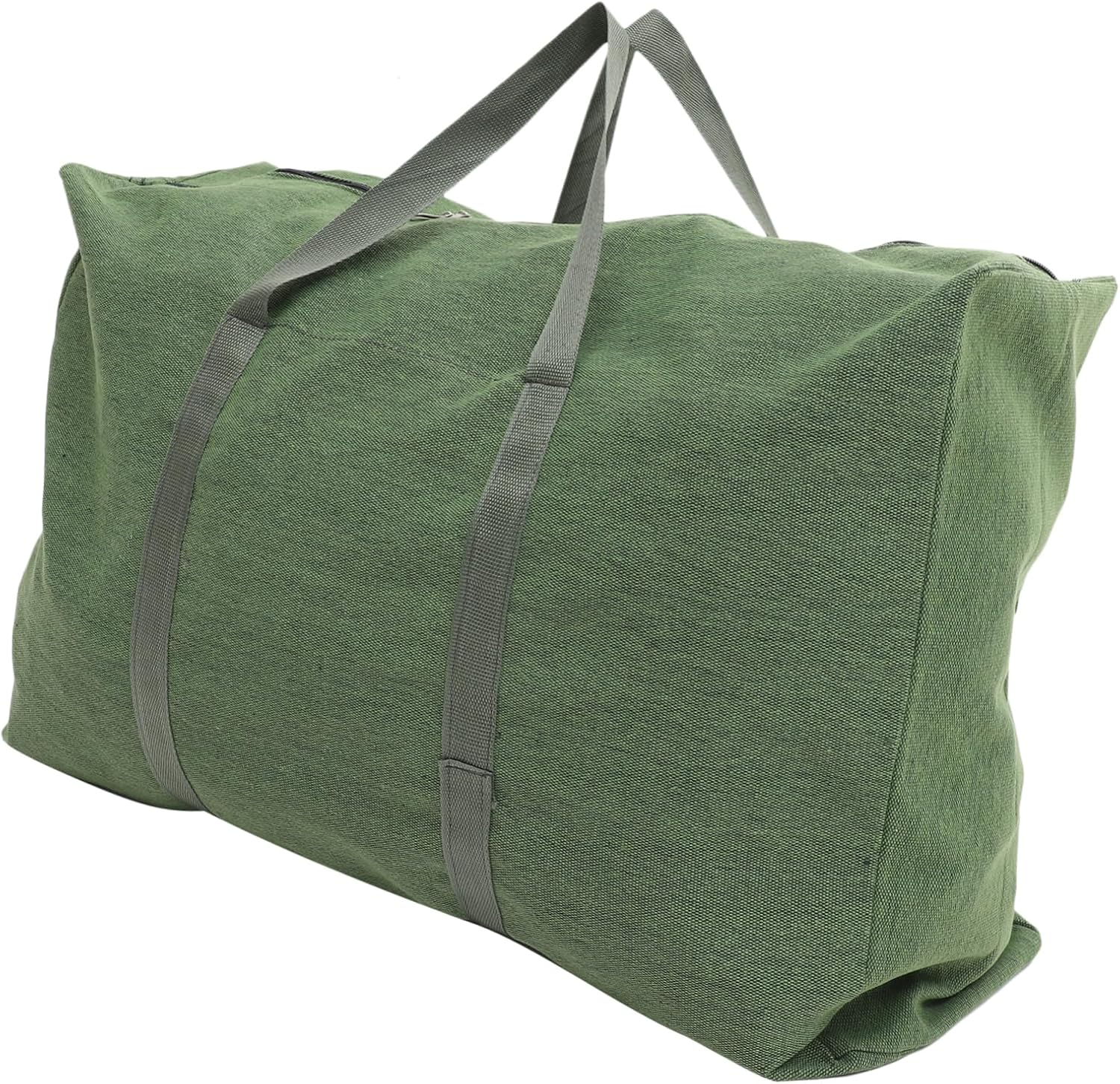 Happyyami Large Zipper Canvas Travel Duffle Bag Luggage Storage Bag for Clothes and Comfortable Handle for Homecoming and Travel Use image number 2