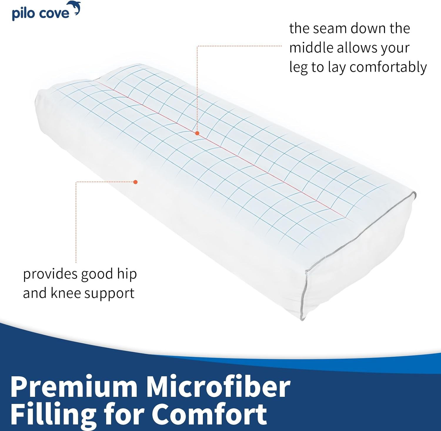 Knee Pillow for Side Sleepers, Leg Pillow for Sleeping, under Knee Pillow for Spine Alignment, Lower Back Pain Relief, Hip and Sciatica Pain, Supportive Pillow image number 4