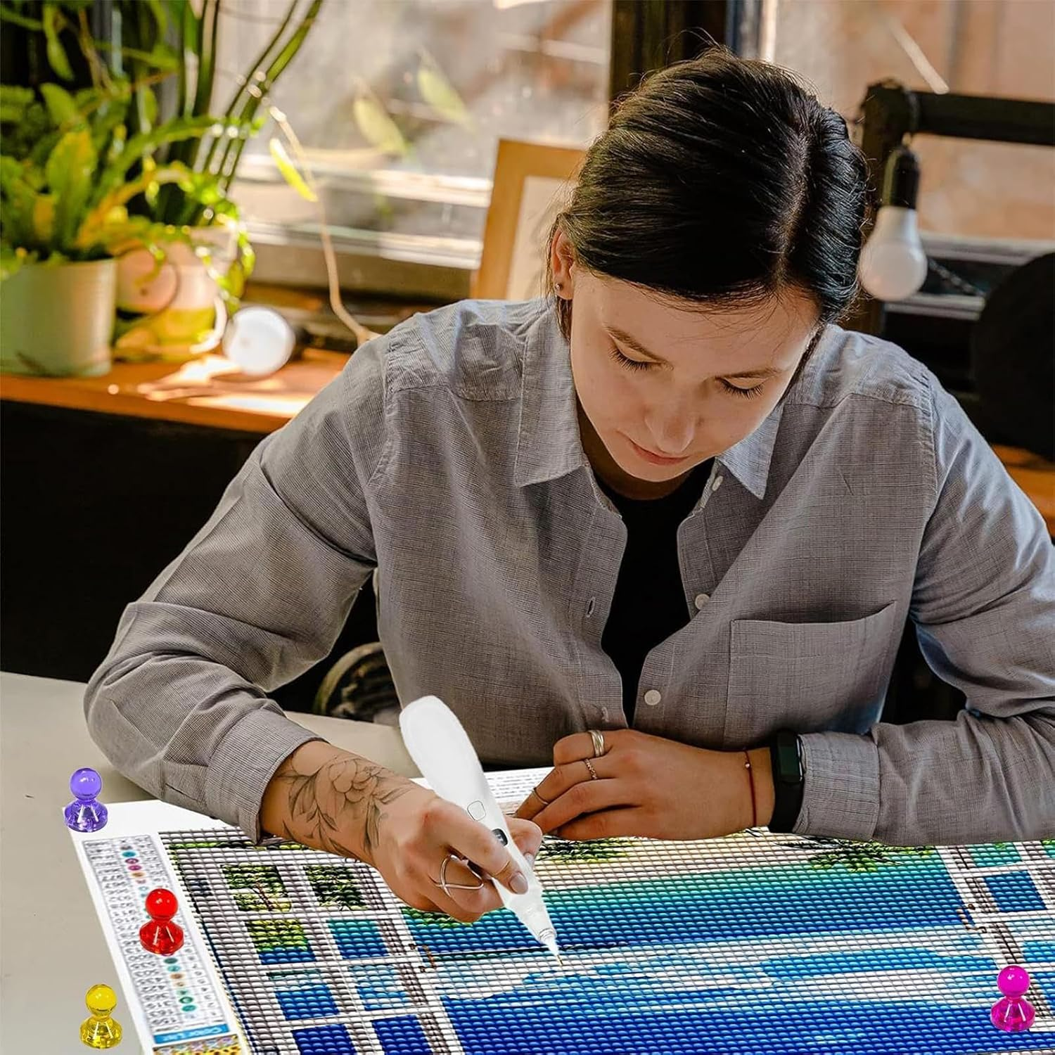 Mlqkpwy Rhinestone Pen | Nail Painting Set,Electric Applicator Picker 3 Adjustable Suction Mode Replacement Tip for Craft Decoration Manicure Creation image number 6