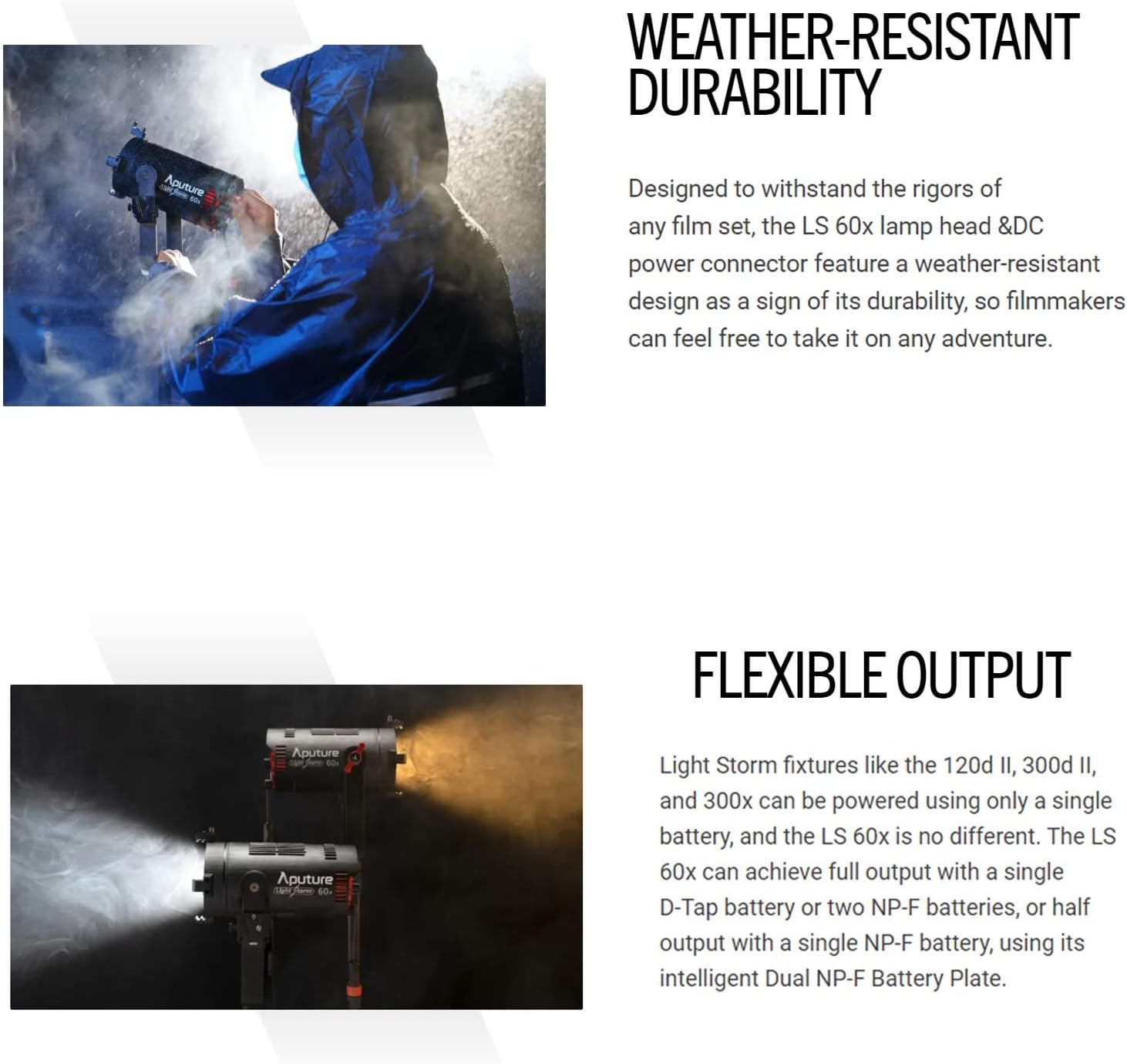 Aputure LS 60X LED Video Light,60W Bi-Color 2700~6500K Support App Control,Built-In Lighting Fx,Adjustable Bowens Mount Light for Photography,Outdoor Shooting image number 6