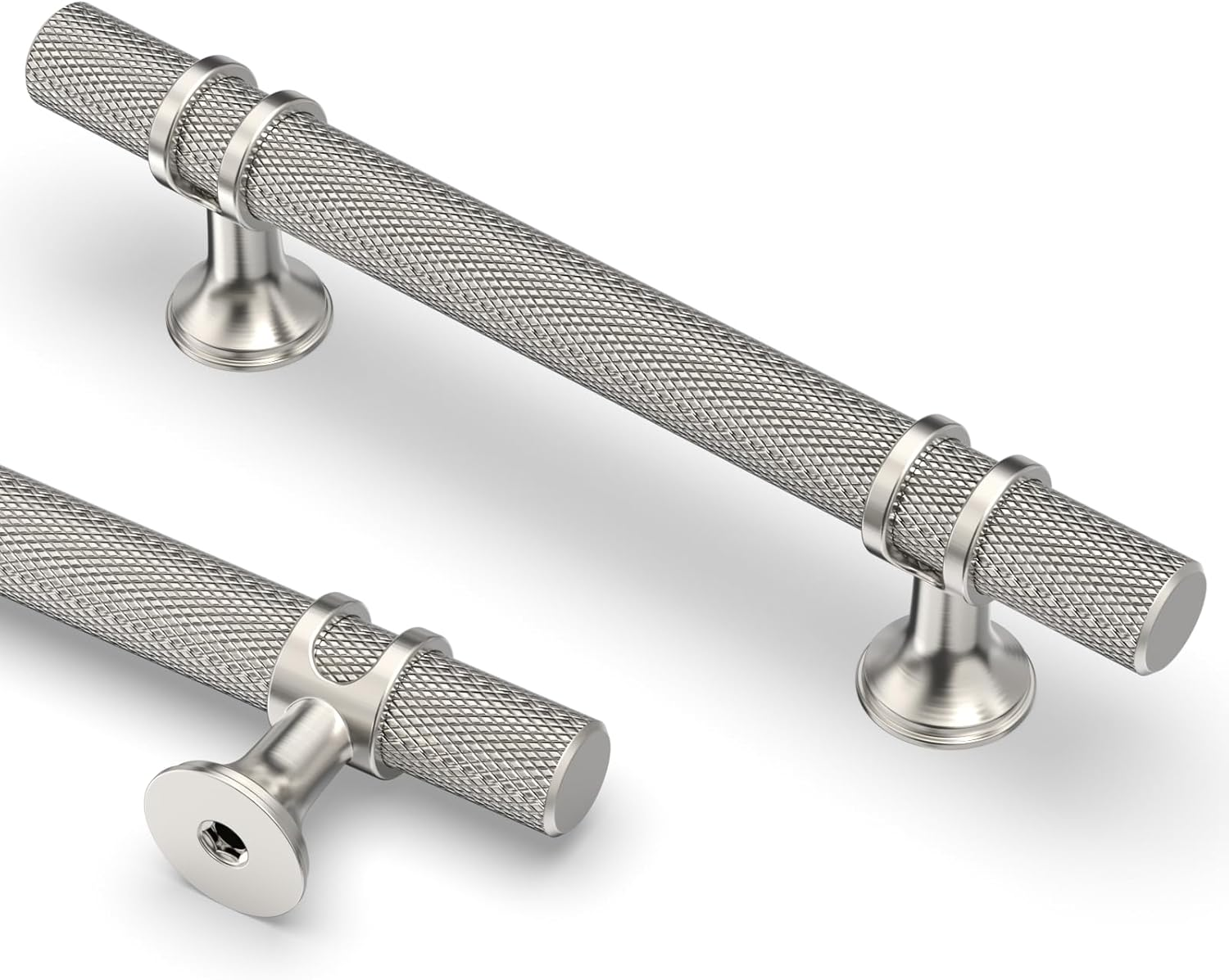 Asidrama 6 Pack 10 Inch(254Mm) Knurled Matte Black and Champagne Bronze Kitchen Cabinet Handles, Cabinet Pulls Kitchen Cabinet Hardware Cupboard Handles Drawer Pulls image number 1