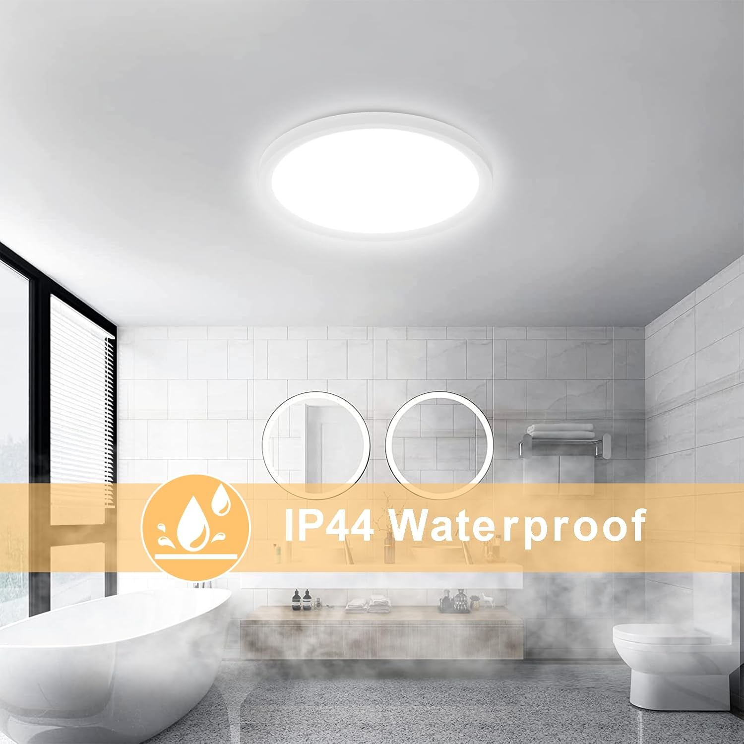 Bosite 30W 30Cm LED Ceiling Lights, 4000K 2700Lm round Ceiling Light Fixture, Ultra Thin Natural Light Ceiling Light, for Bedroom, Living Room, Kitchen,Corridor, Etc(Rustic)