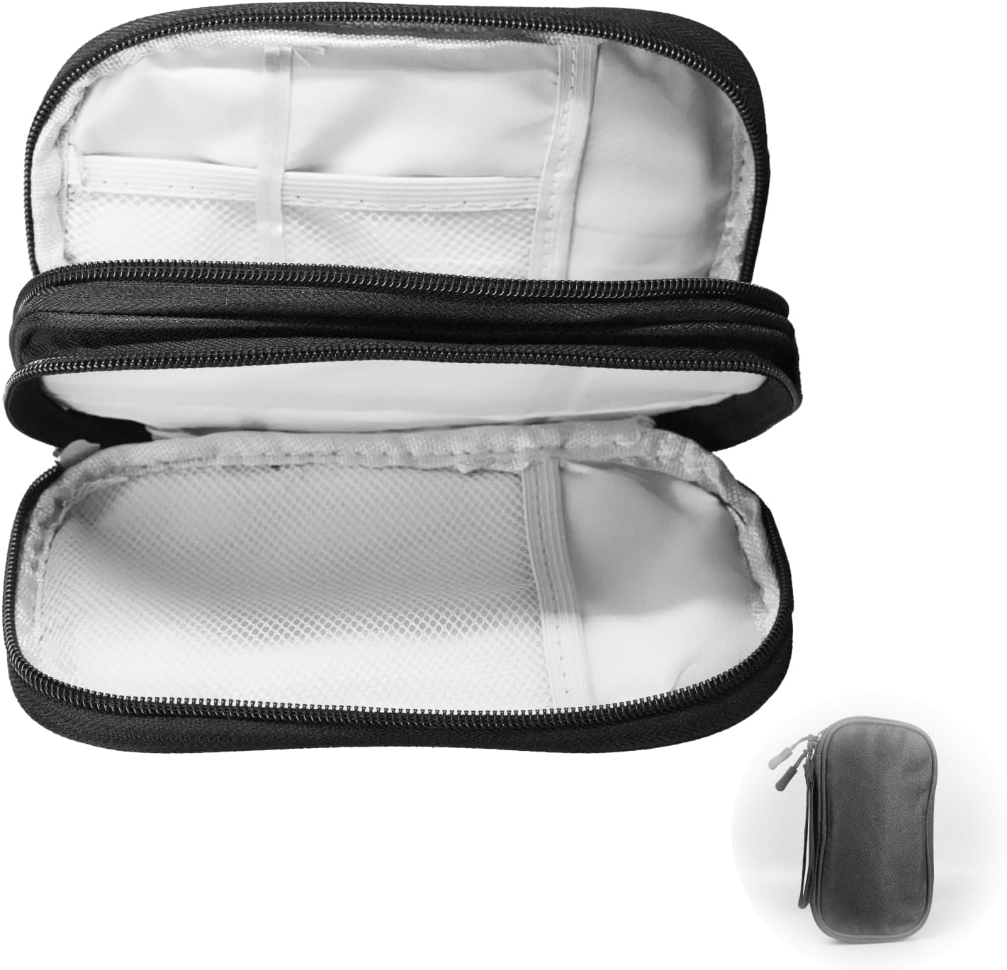 Fortuneglobe 2-Layer Electronics Organizer (7.5X4.3X2In) Waterproof Tech Pouch for Cords, Chargers, Phone, Earphones, Travel​​ image number 3