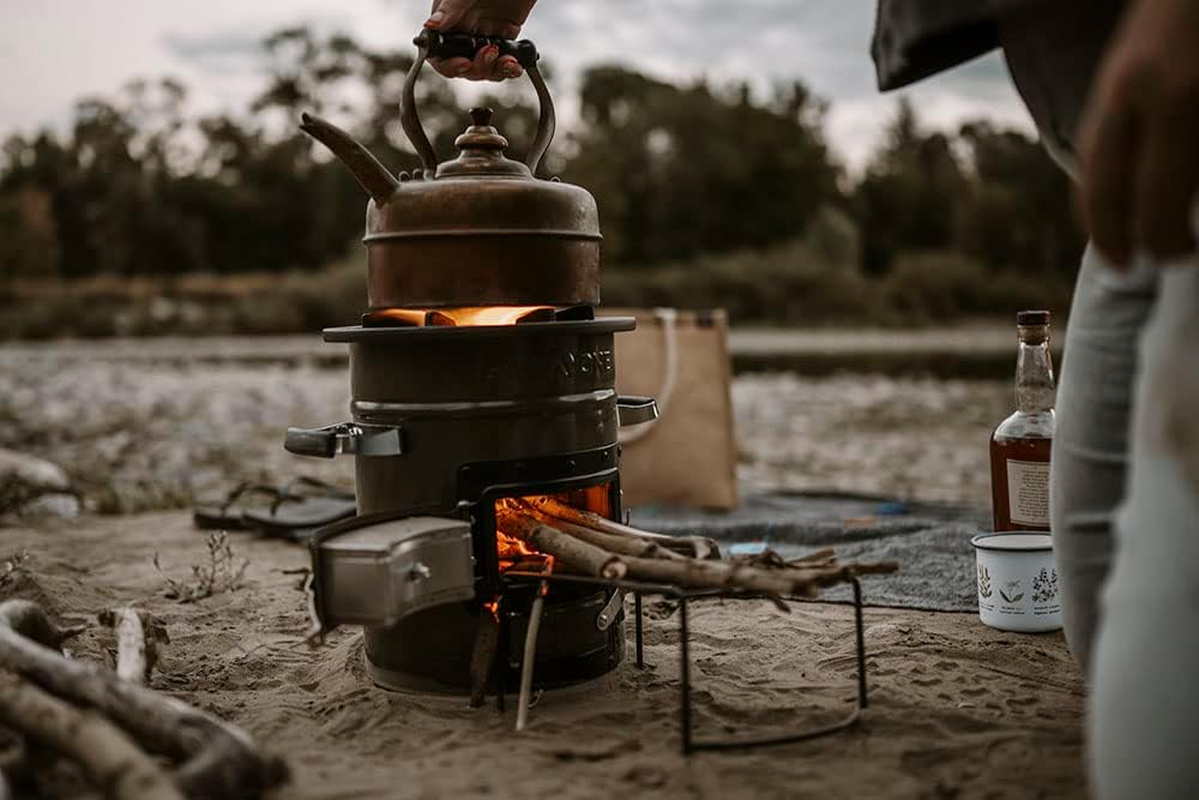 GASONE Rocket Stove &ndash; Premium Wood Burning Camping Stove &ndash; Insulated, Multi-Fuel (Wood, Charcoal, Solid Fuel) &ndash; Cast Iron Top &ndash; Portable, Compact &ndash; Ideal for Backpacking, Hiking, RV, Survival image number 5