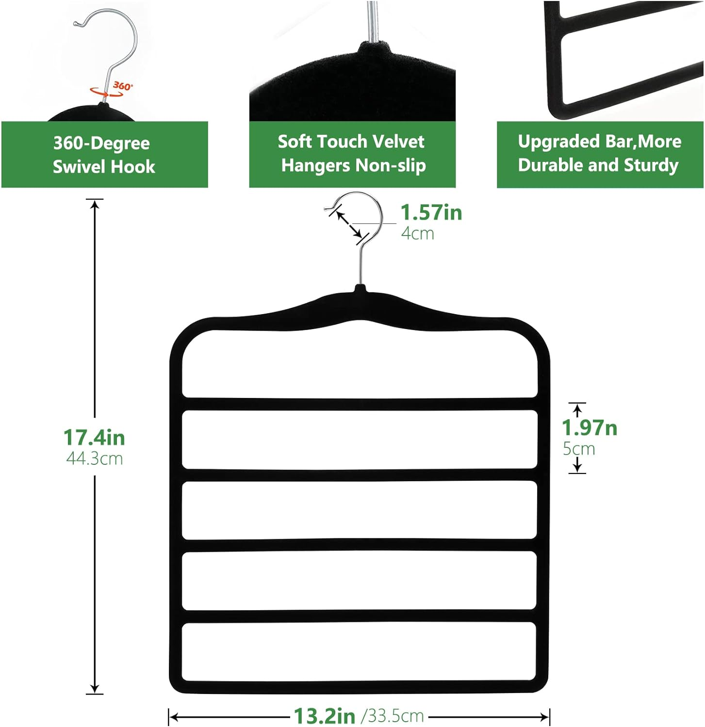 Closet Organizers and Storage,3 Pack Organization and Storage Pants-Hangers-Space-Saving,Velvet Hanger for Dorm Room for College Students Girls Boys Guys Hanging Jean Scarf image number 3