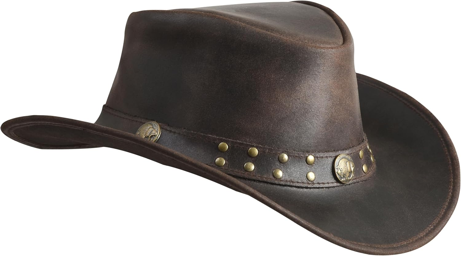 Sidewinder Shapeable Outback Hat Style Leather Cowboy Old Style Hat for Men and Women Western Wide Brim Vintage