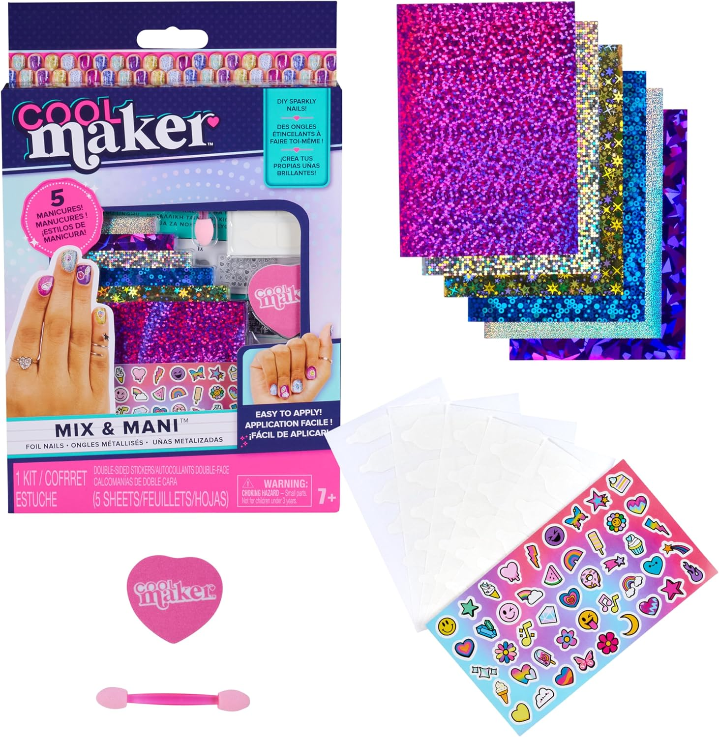 Cool Maker, GO Glam Foil Nails Kit with 6 Sheets of Shimmer Foil & Nail Stickers for 5 DIY Manicures, Arts and Crafts Kids&rsquo; Toys for Girls Aged 7+ image number 3