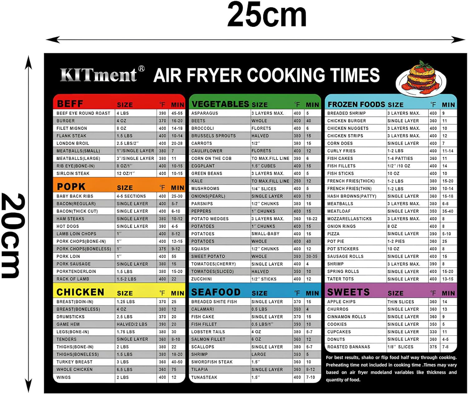 Kitment 9 Inch Air Fryer Accessories, Compatible Fits for Universal 5.3QT - 6.8QT Deep Air Fryer, BPA Free, Dishwasher Safe, Nonstick Coating, with Magnets Cooking Guide, Recipes Cookbook, Set of 11 image number 2