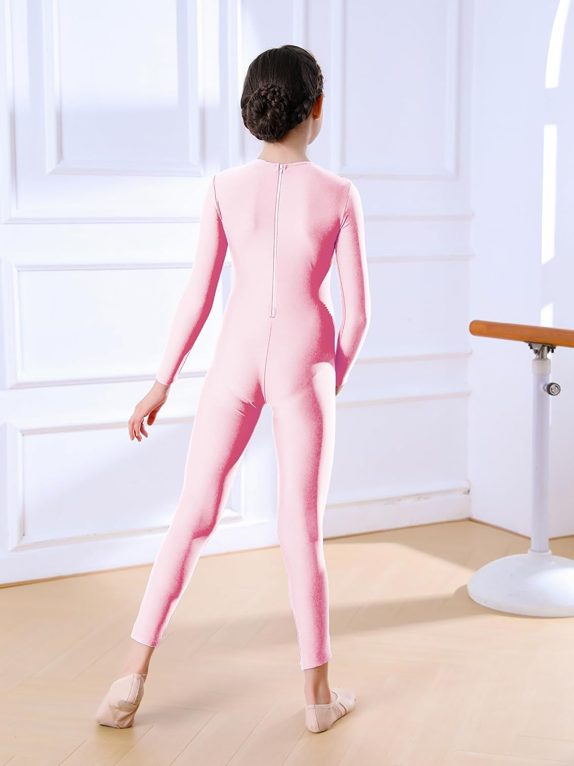 Girls Full Body Unitard Long Sleeve Dance Costume for Kids C1208