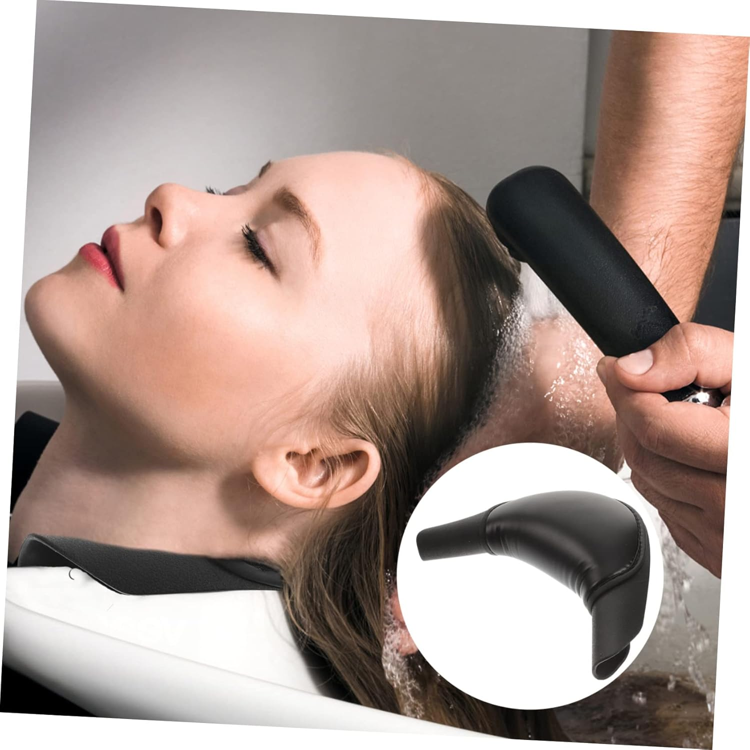 Healvian Non-Slip Silicone Shampoo Neck Rest Pillow, Soft U-Shaped Hair Wash Cushion for Salon and Home, Universal Fit Hair Washing Basin Support Pad image number 1